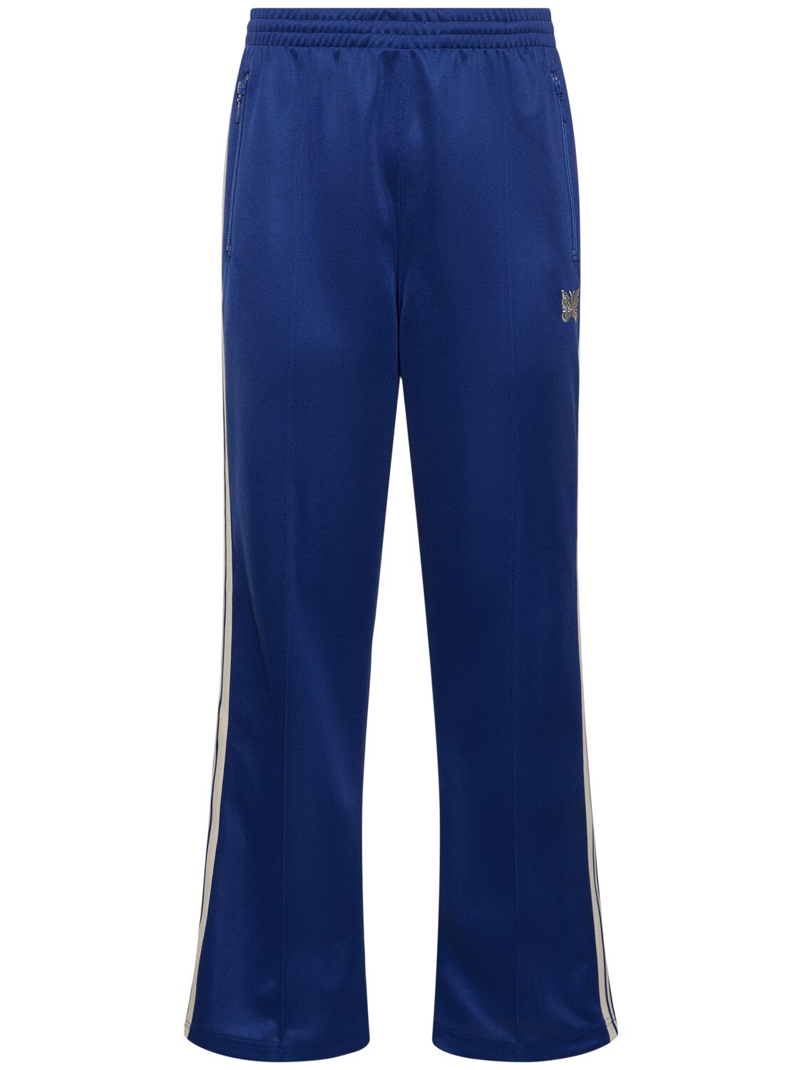 Needles Logo Smooth Poly Track Pants In C-royal