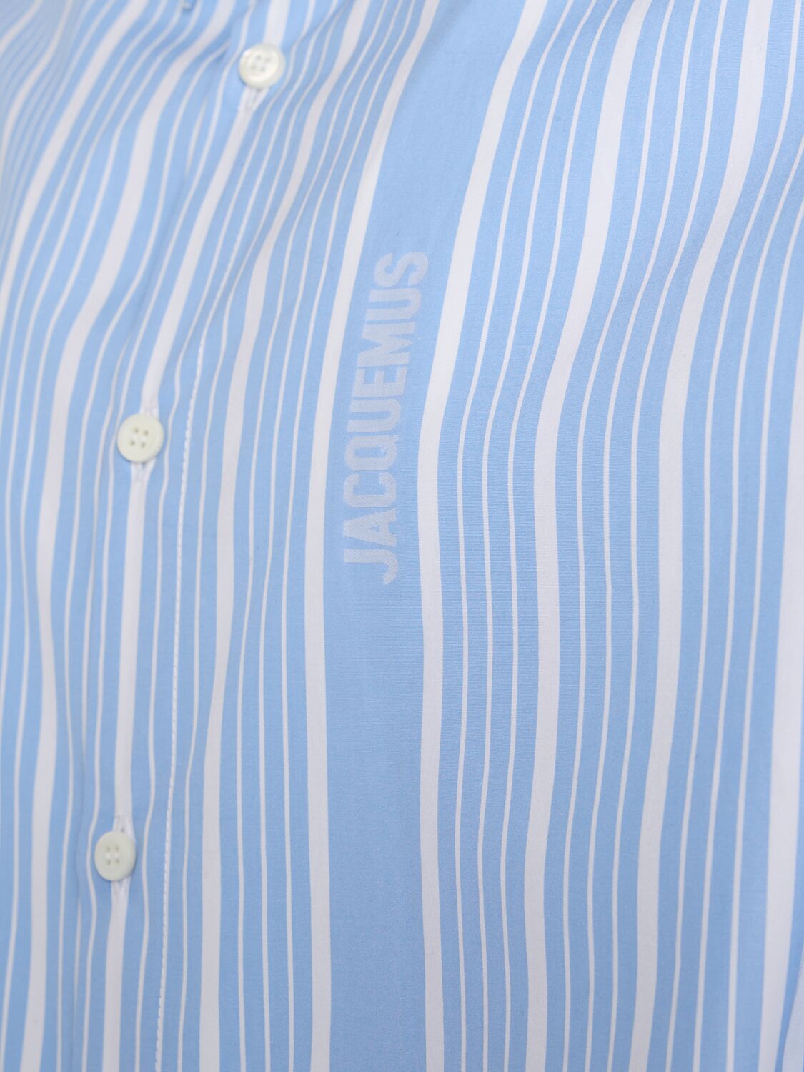 Shop Jacquemus La Chemise Simon Logo Striped Shirt In Jacquard Busine