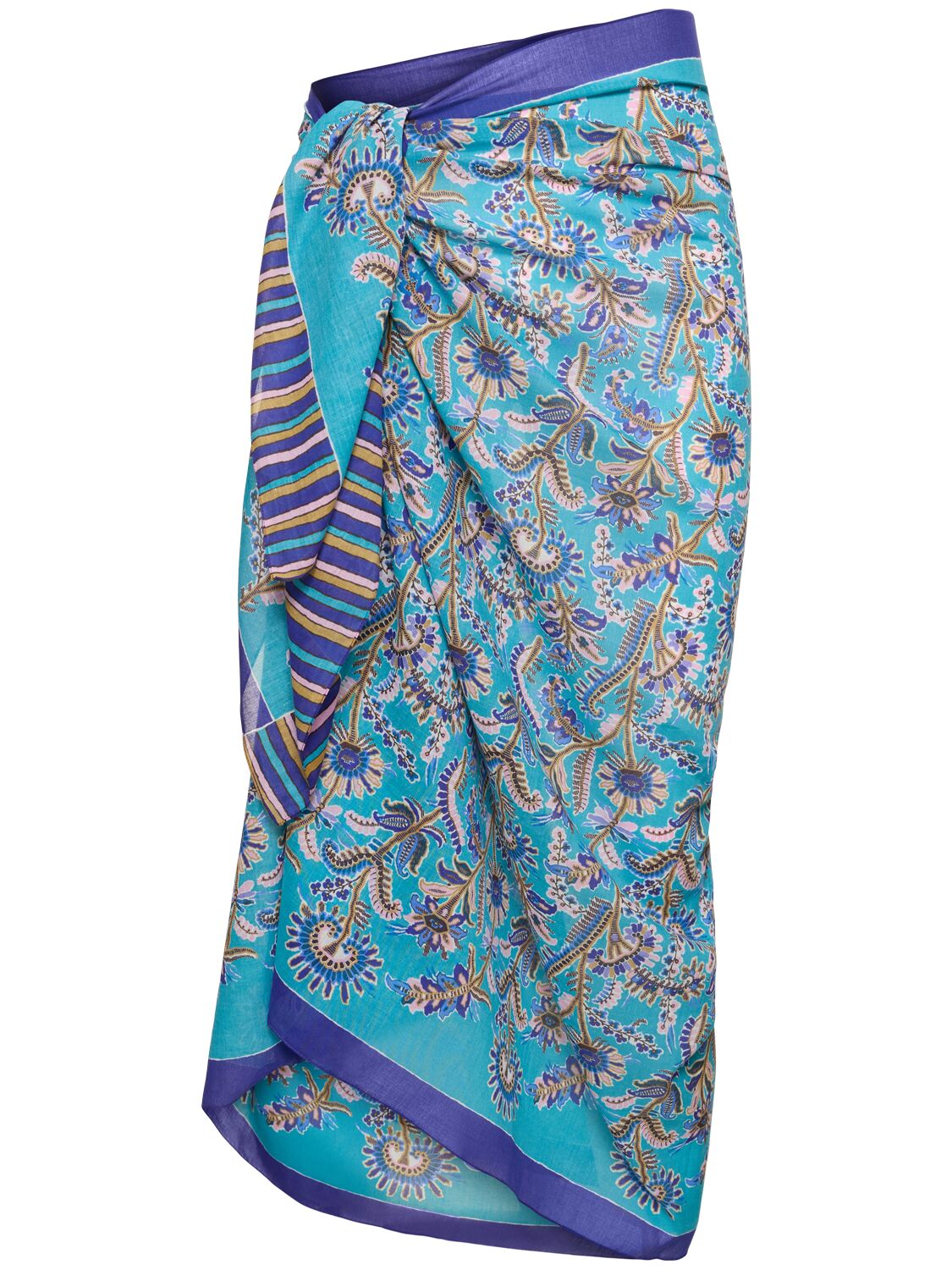 Etro Floral Cotton Sarong In Multi