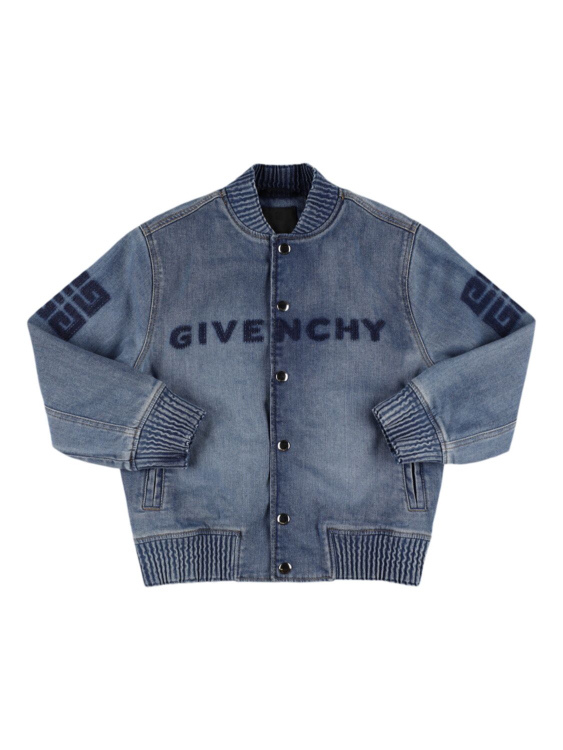 Givenchy Denim Bomber Jacket In Blue