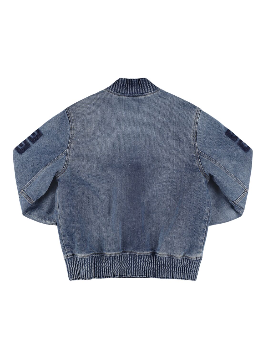 Shop Givenchy Denim Bomber Jacket In Blue