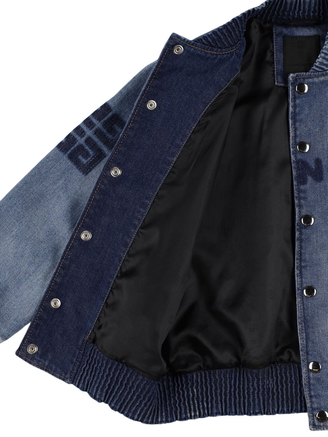 Shop Givenchy Denim Bomber Jacket In Blue