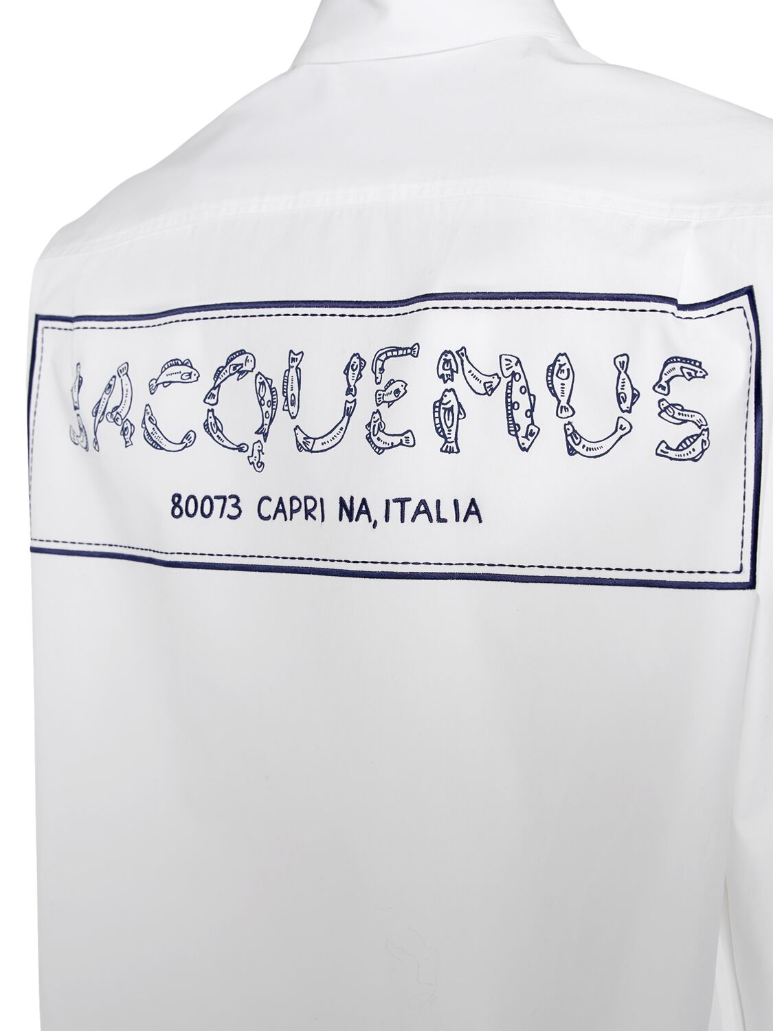 Shop Jacquemus La Chemise Simon Cotton Shirt In Fw24 Print Logo