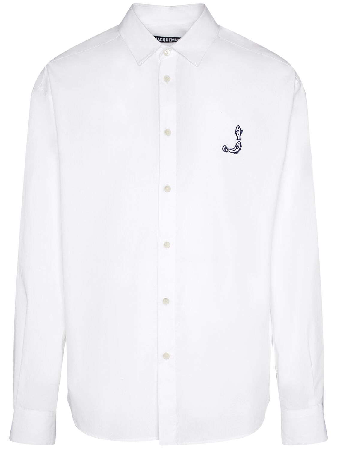 Shop Jacquemus La Chemise Simon Cotton Shirt In Fw24 Print Logo