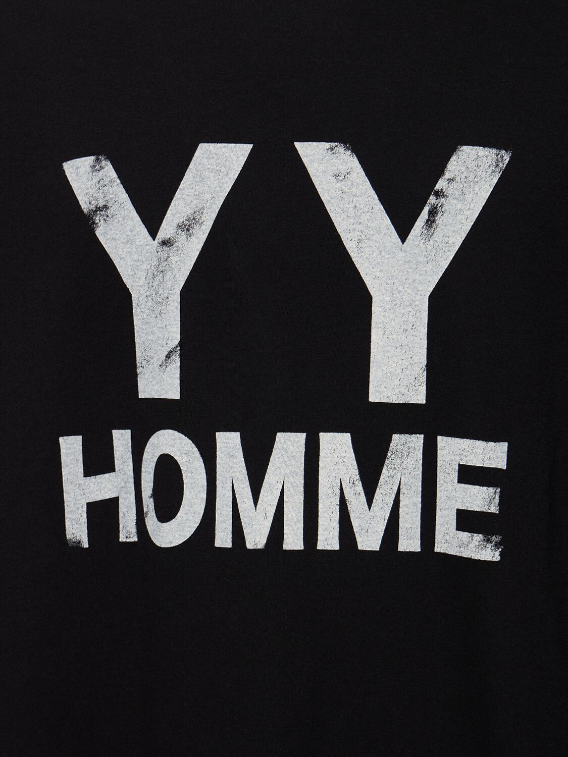 Shop Yohji Yamamoto Yyh Printed Cotton T-shirt In Black