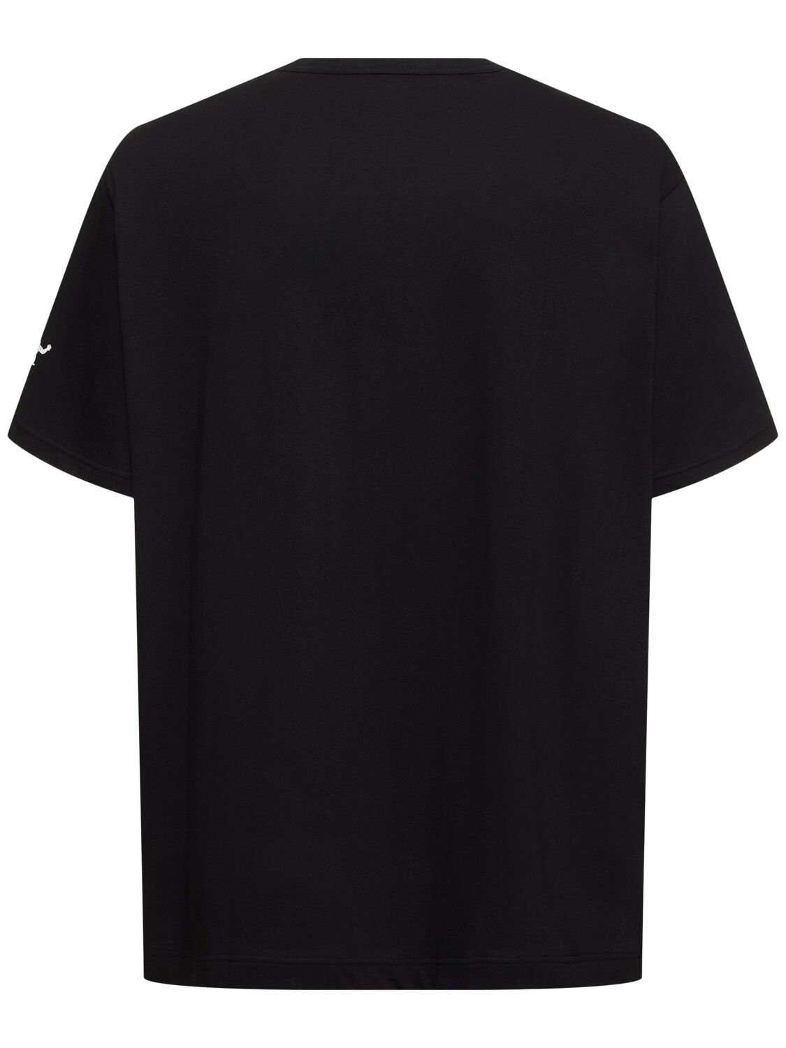 Shop Yohji Yamamoto Yyh Printed Cotton T-shirt In Black