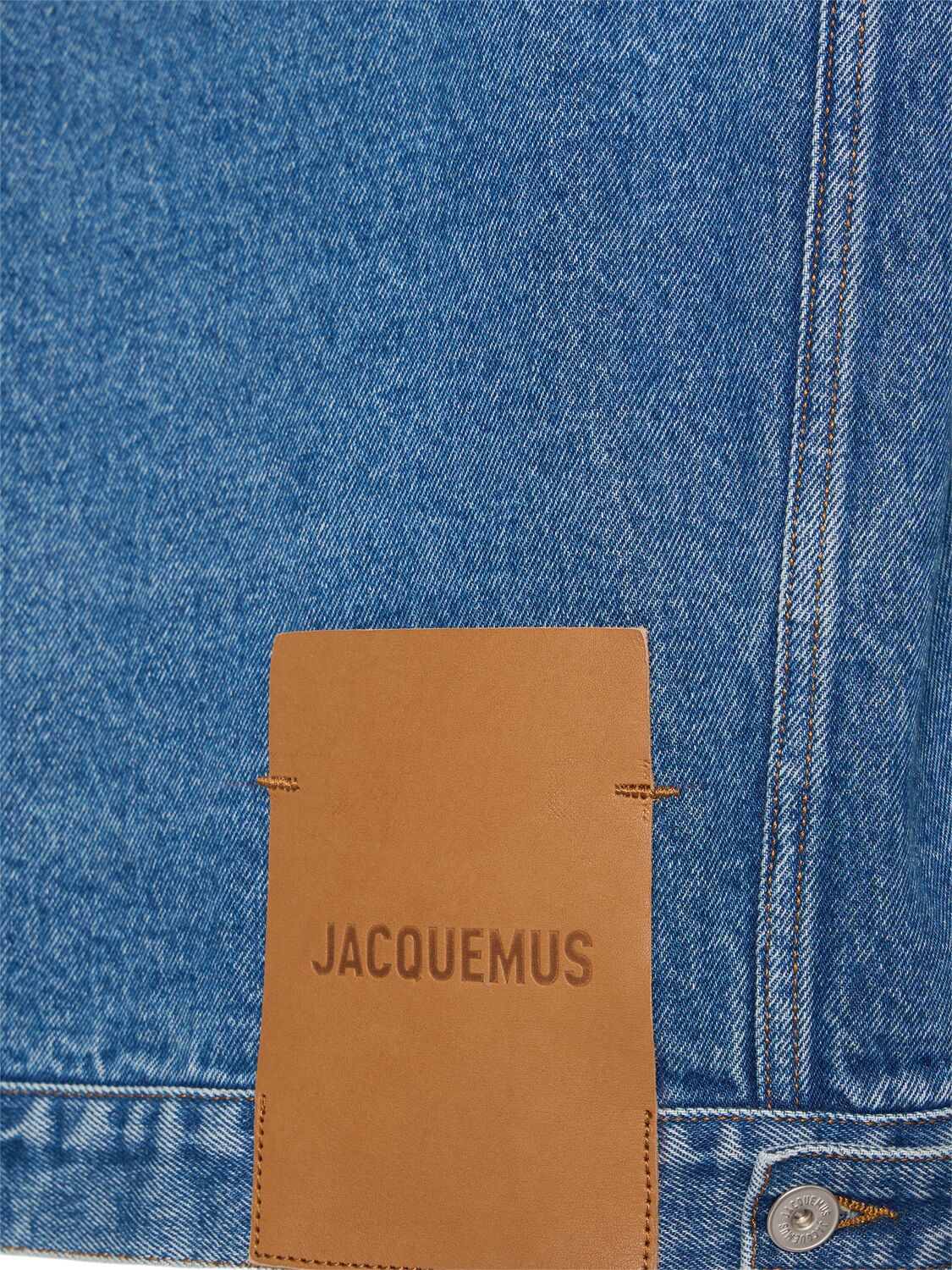 Shop Jacquemus La Veste De Nîmes Denim Jacket In Blue/tabac