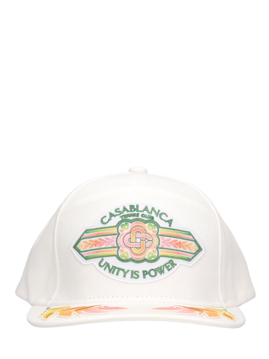 Casablanca Unity Is Power Cotton Baseball Cap In White