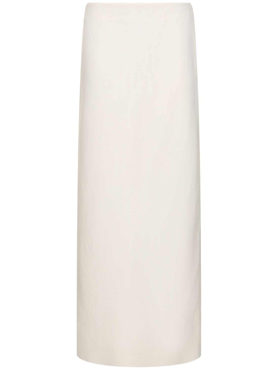 Ferragamo Viscose & Linen Toile Long Skirt In White