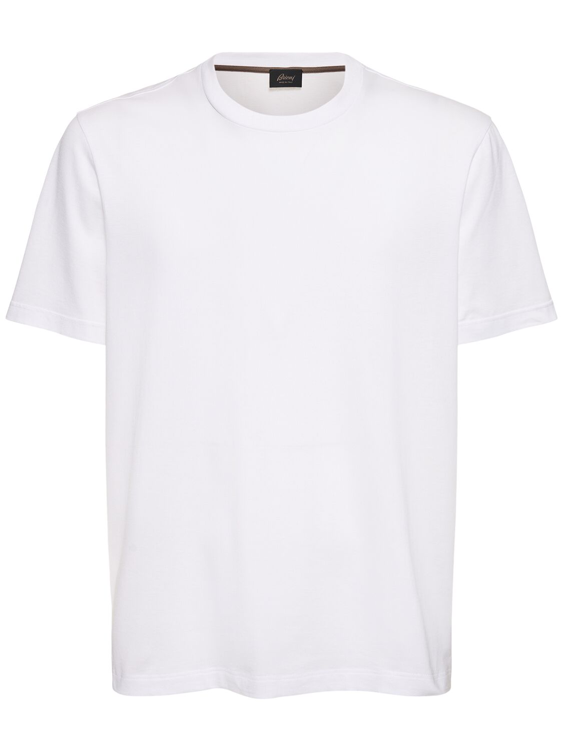 Shop Brioni Cotton Jersey T-shirt In White