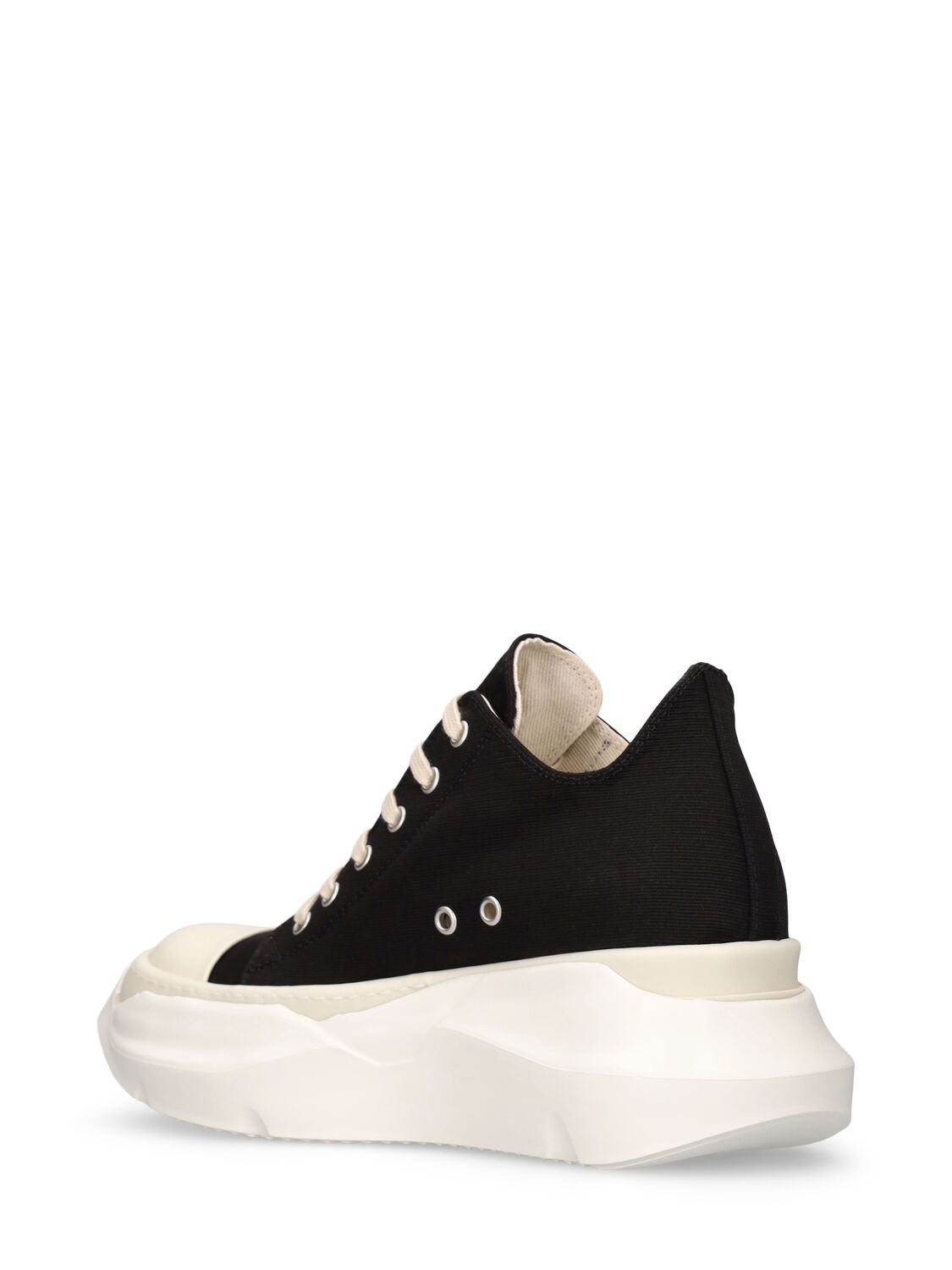 Shop Rick Owens Drkshdw Abstract Canvas Low Sneakers In Black,white