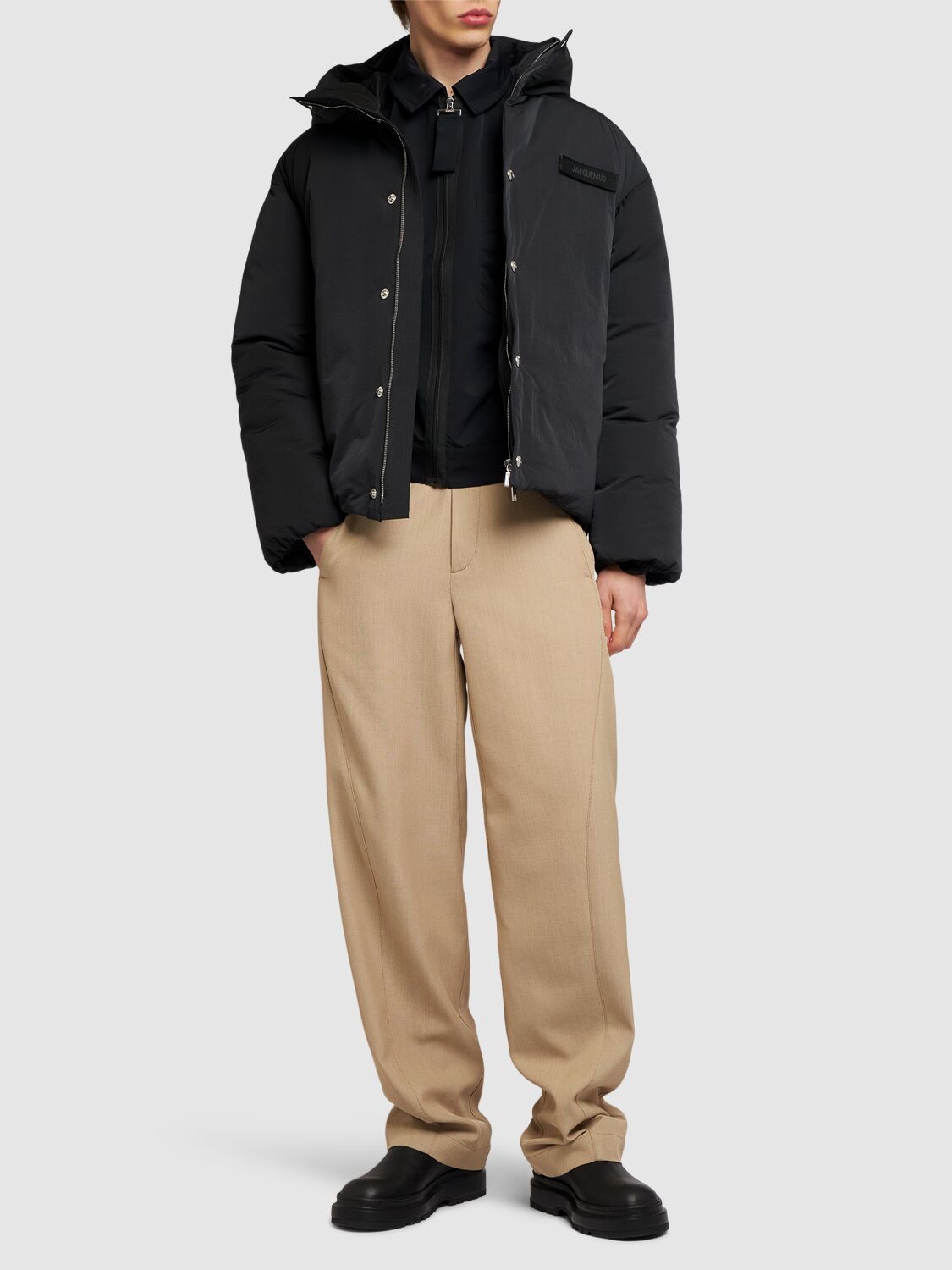 Shop Jacquemus La Doudoune Nylon Down Jacket In Black