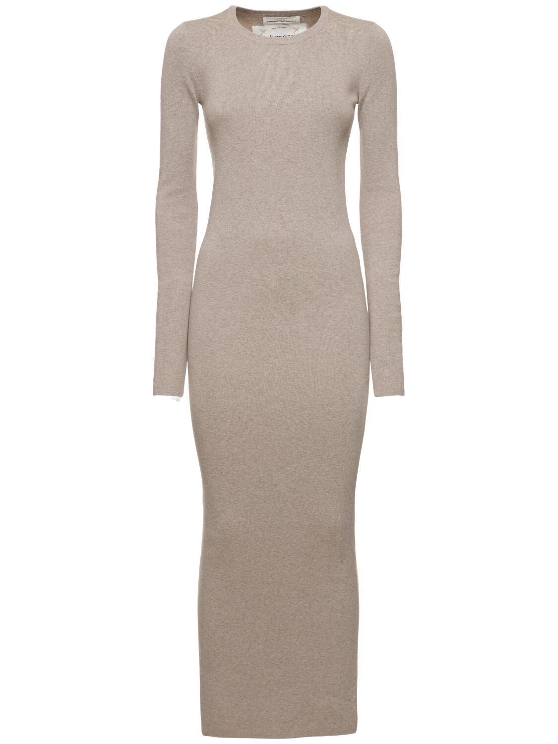 Extreme Cashmere Snake Cotton & Cashmere Long Dress In Beige