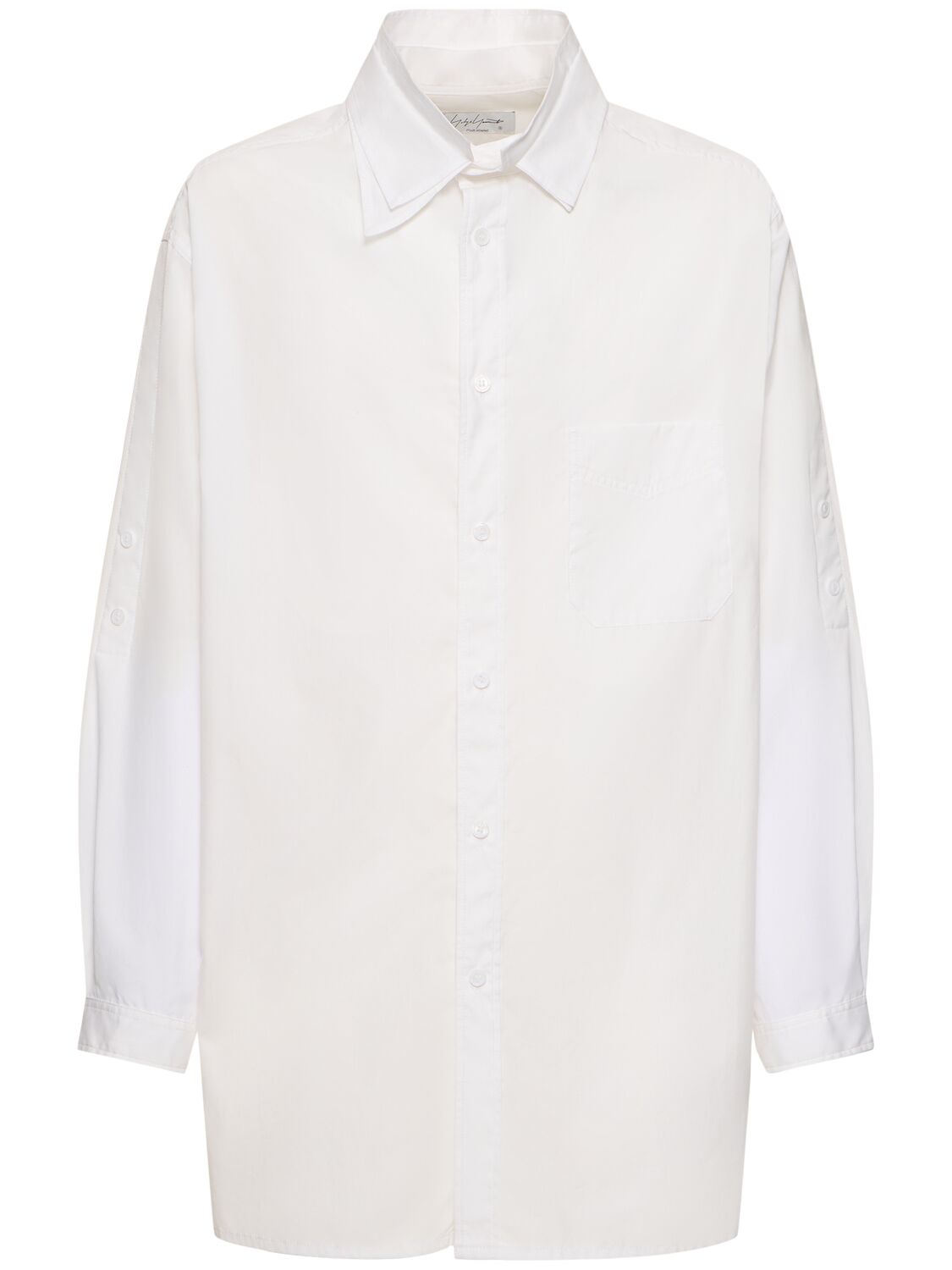 Yohji Yamamoto A-链针3层棉质衬衫 In White