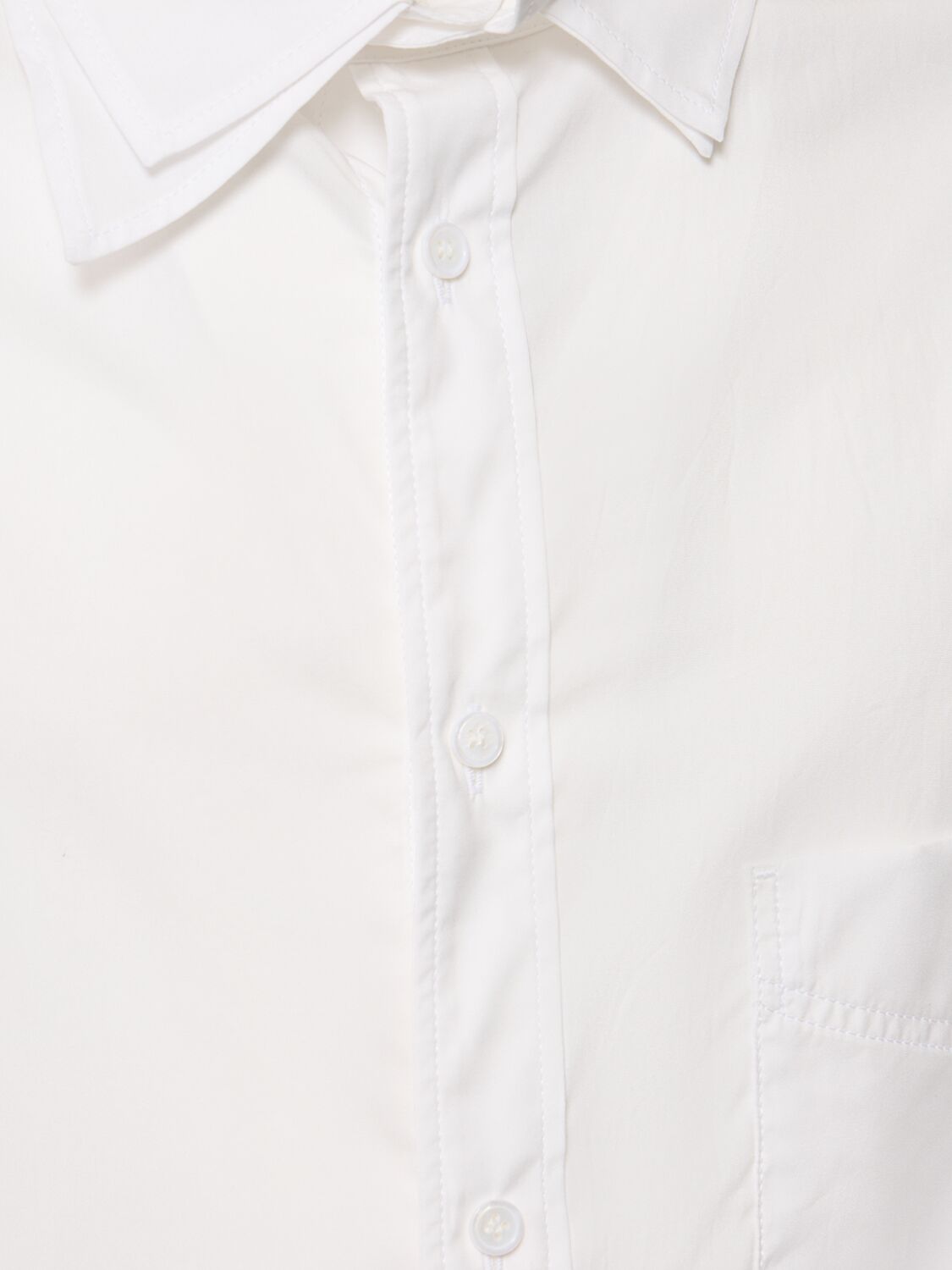 Shop Yohji Yamamoto A-chain Stitch 3-layer Cotton Shirt In White