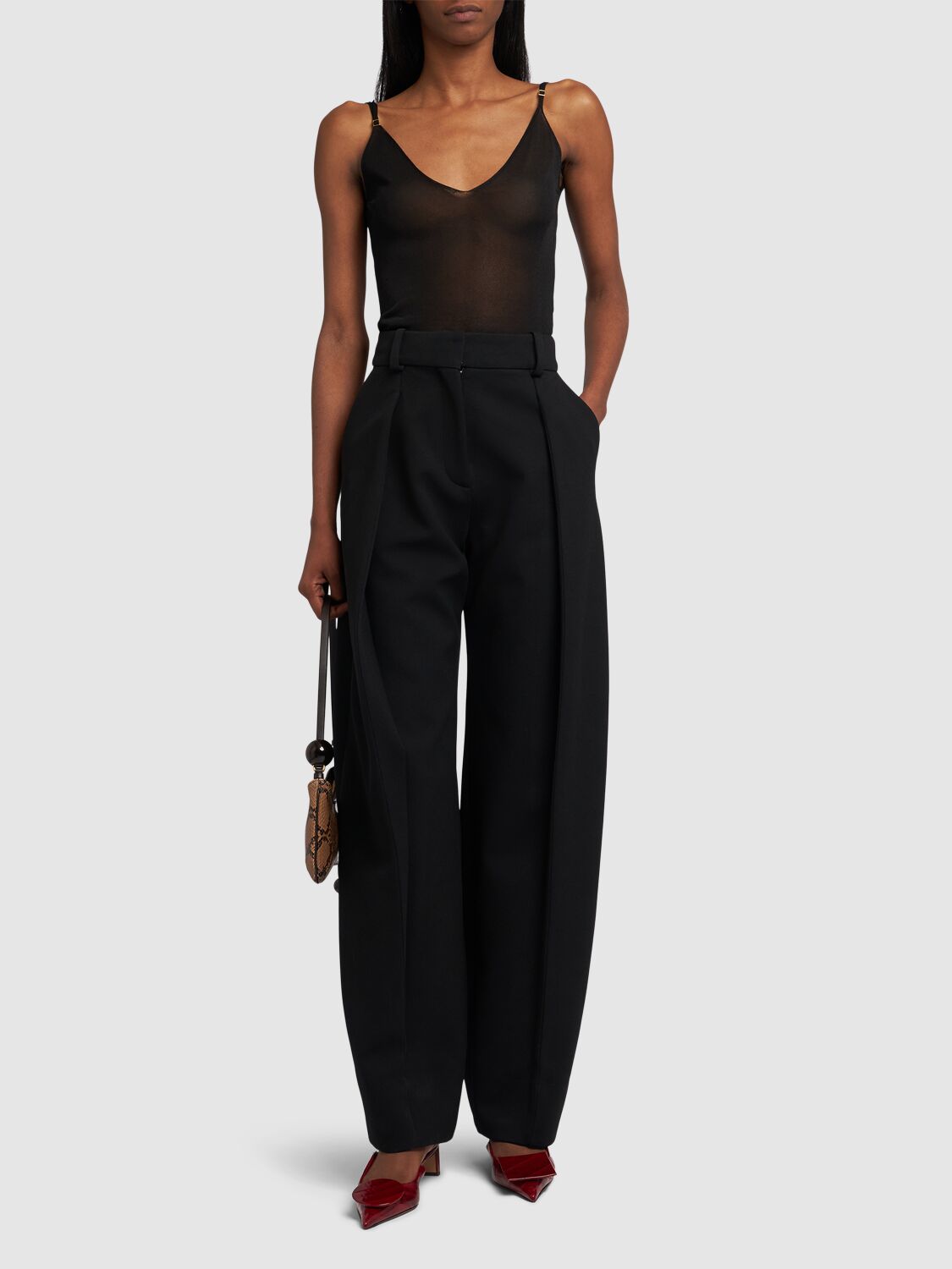 Shop Jacquemus La Maille Spallina Viscose Camisole In Black