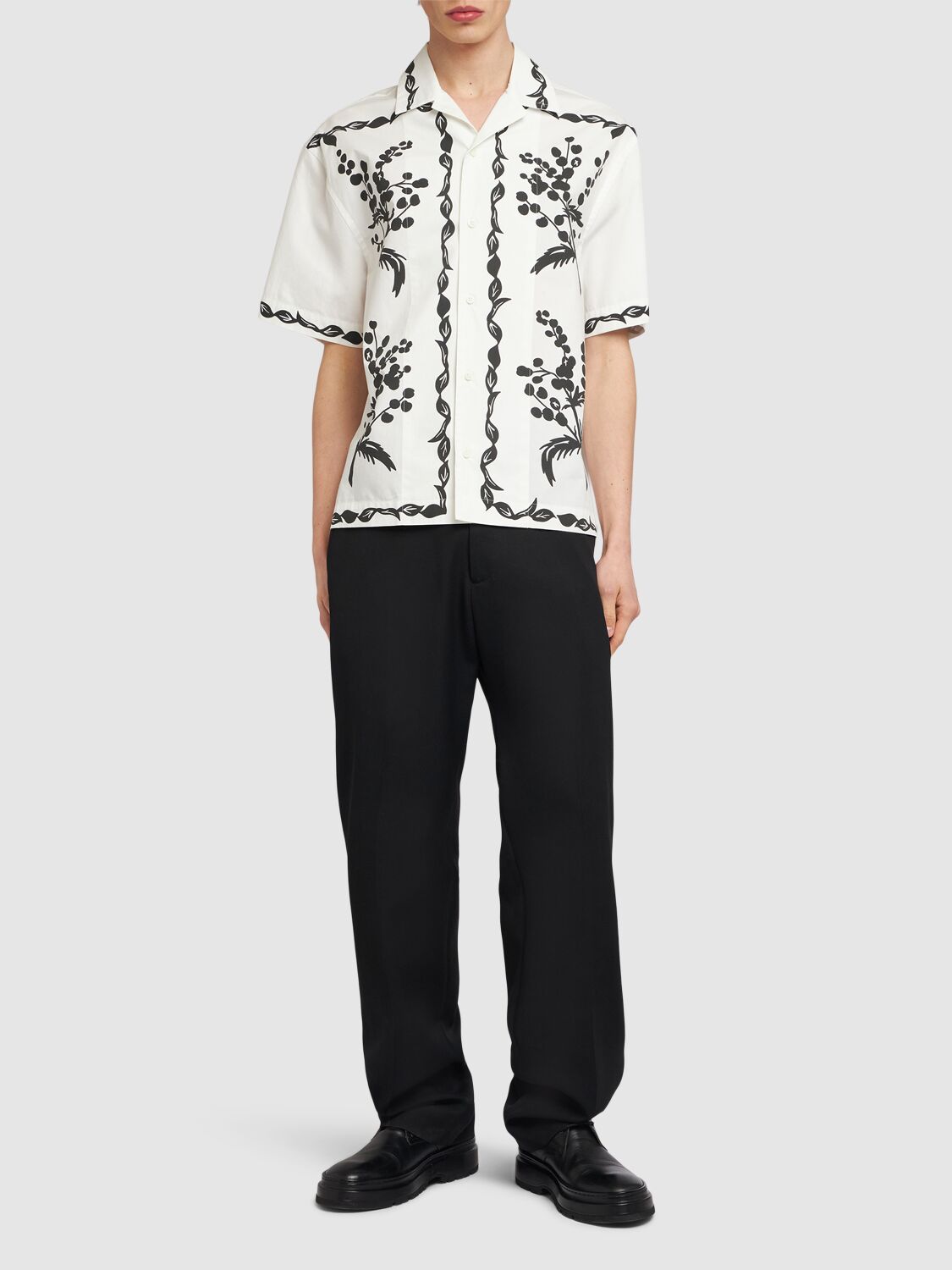 Shop Jacquemus La Chemise Jean Printed Cotton Shirt In Print Mimosa Fr