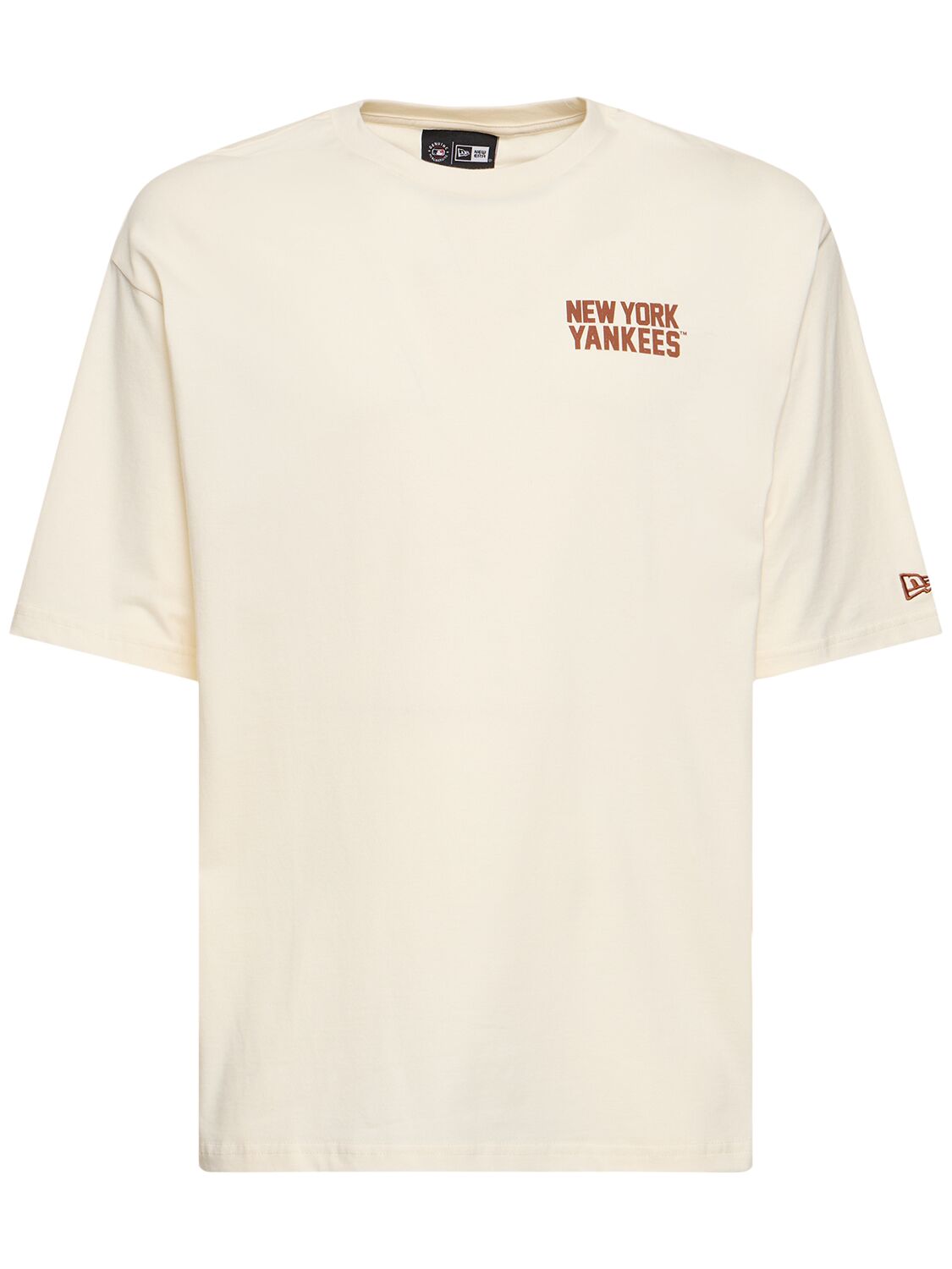 New Era Ny Yankees Mlb Wordmark Oversize T-shirt In White,brown