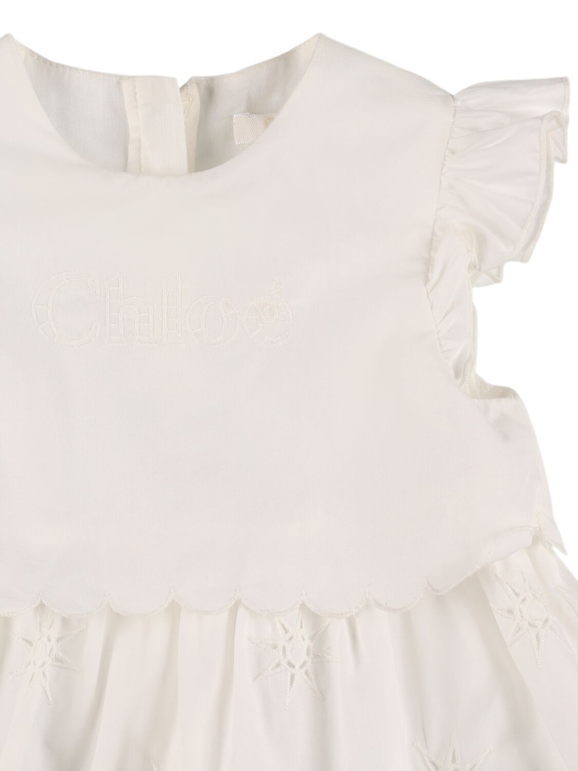 Shop Chloé Cotton Poplin Dress & Hat In Off-white