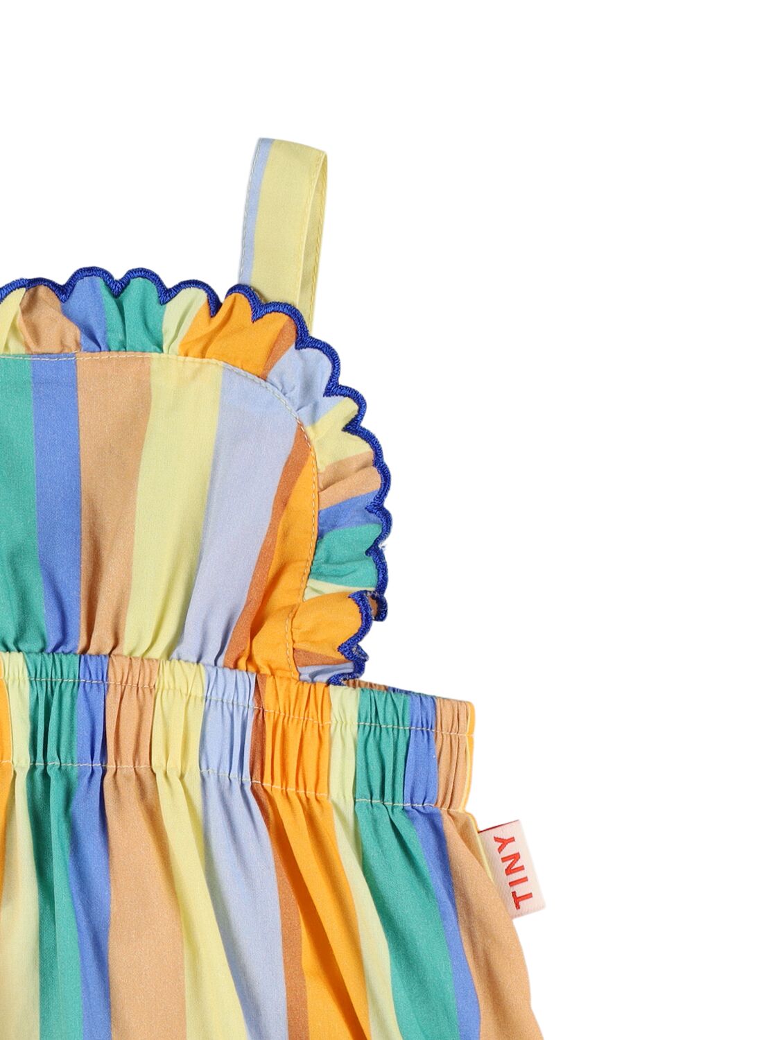 Shop Tiny Cottons Striped Cotton Jumpsuit In Multicolor