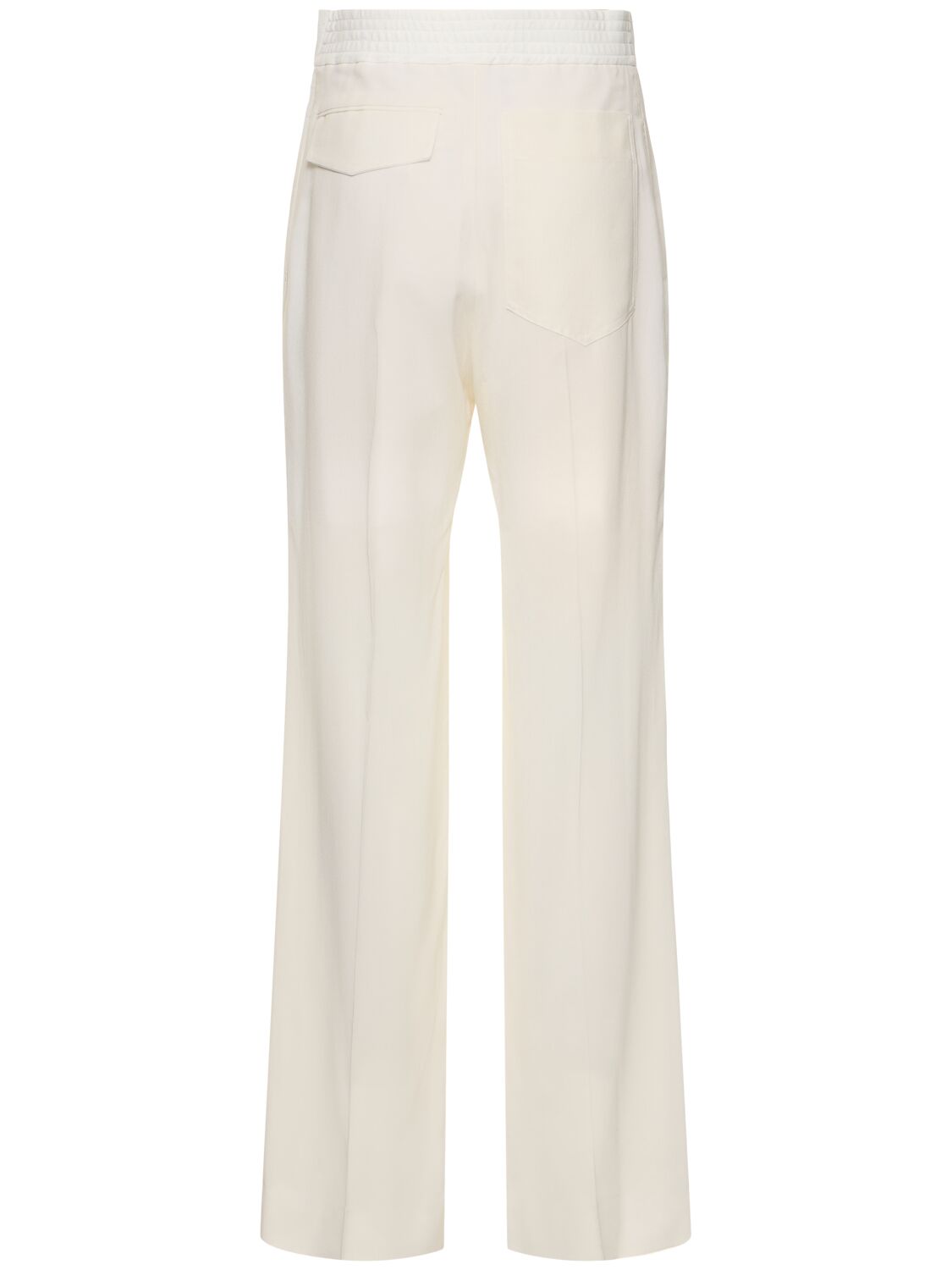 Shop Victoria Beckham Straight Viscose Blend Pants In White
