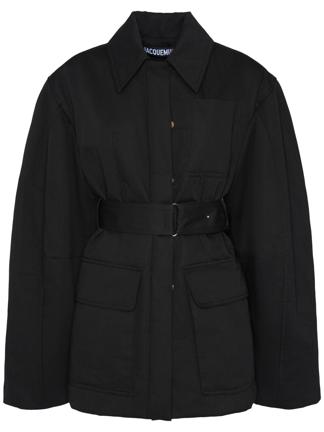 Jacquemus Le Blouson Bari Canvas Jacket In Black