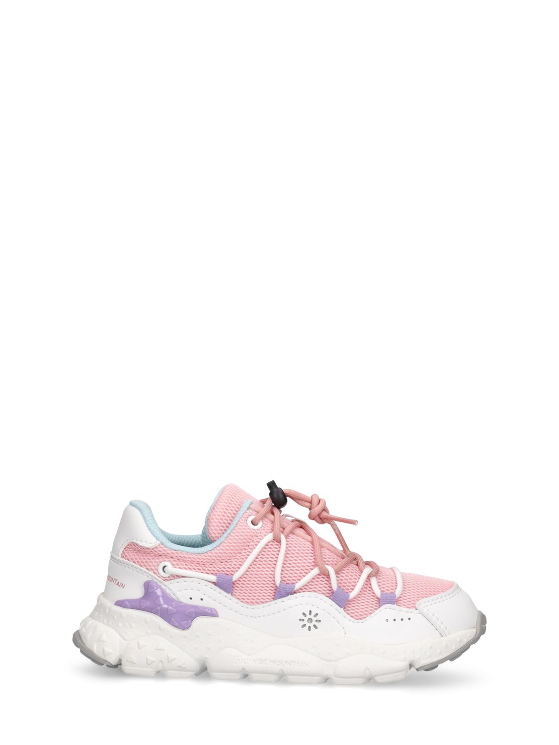 Flower Mountain Kids' Lace-up Trainers In White,pink