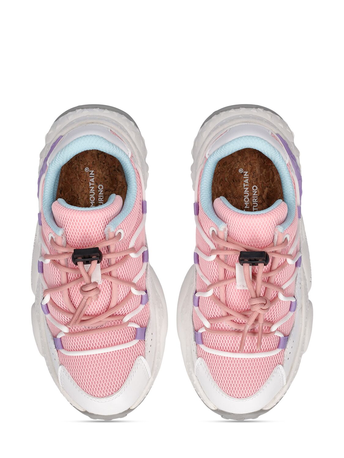Shop Flower Mountain Lace-up Sneakers In White,pink