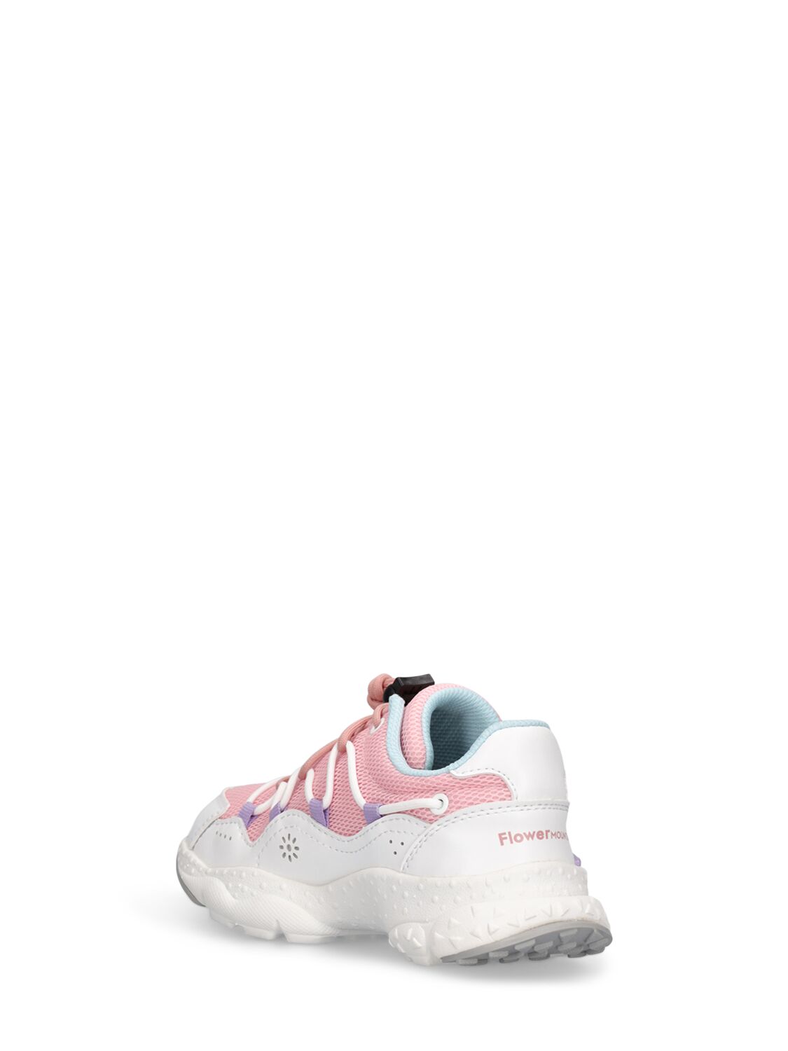 Shop Flower Mountain Lace-up Sneakers In White,pink