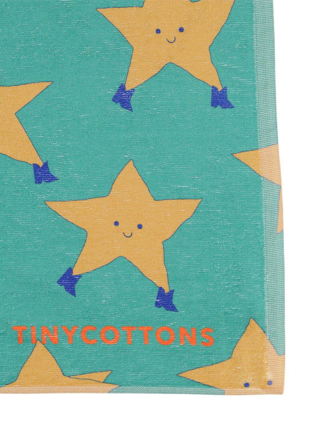 Shop Tiny Cottons Star Print Terry Beach Towel In Green
