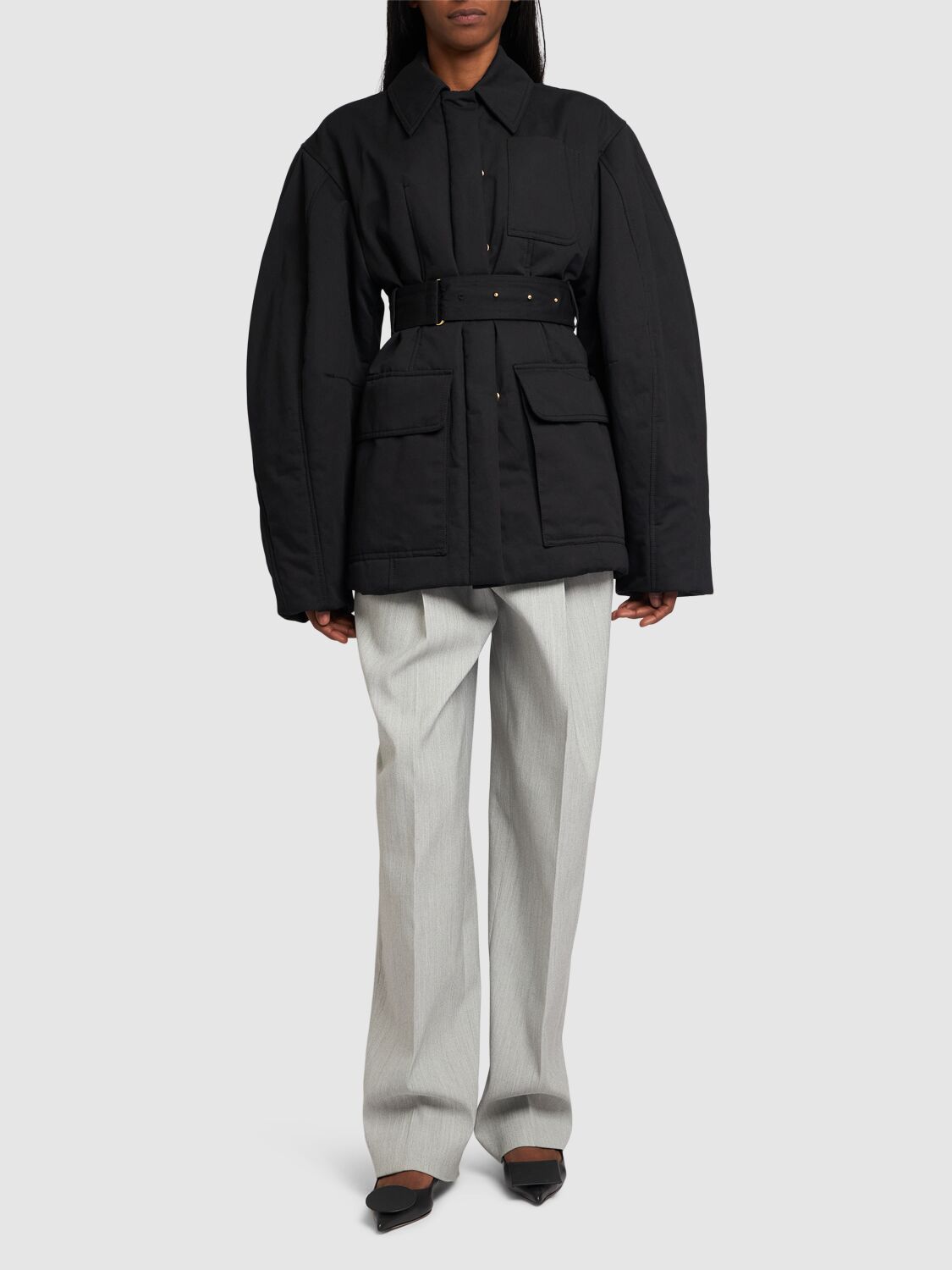 Jacquemus Le Blouson Bari Canvas Jacket In Black