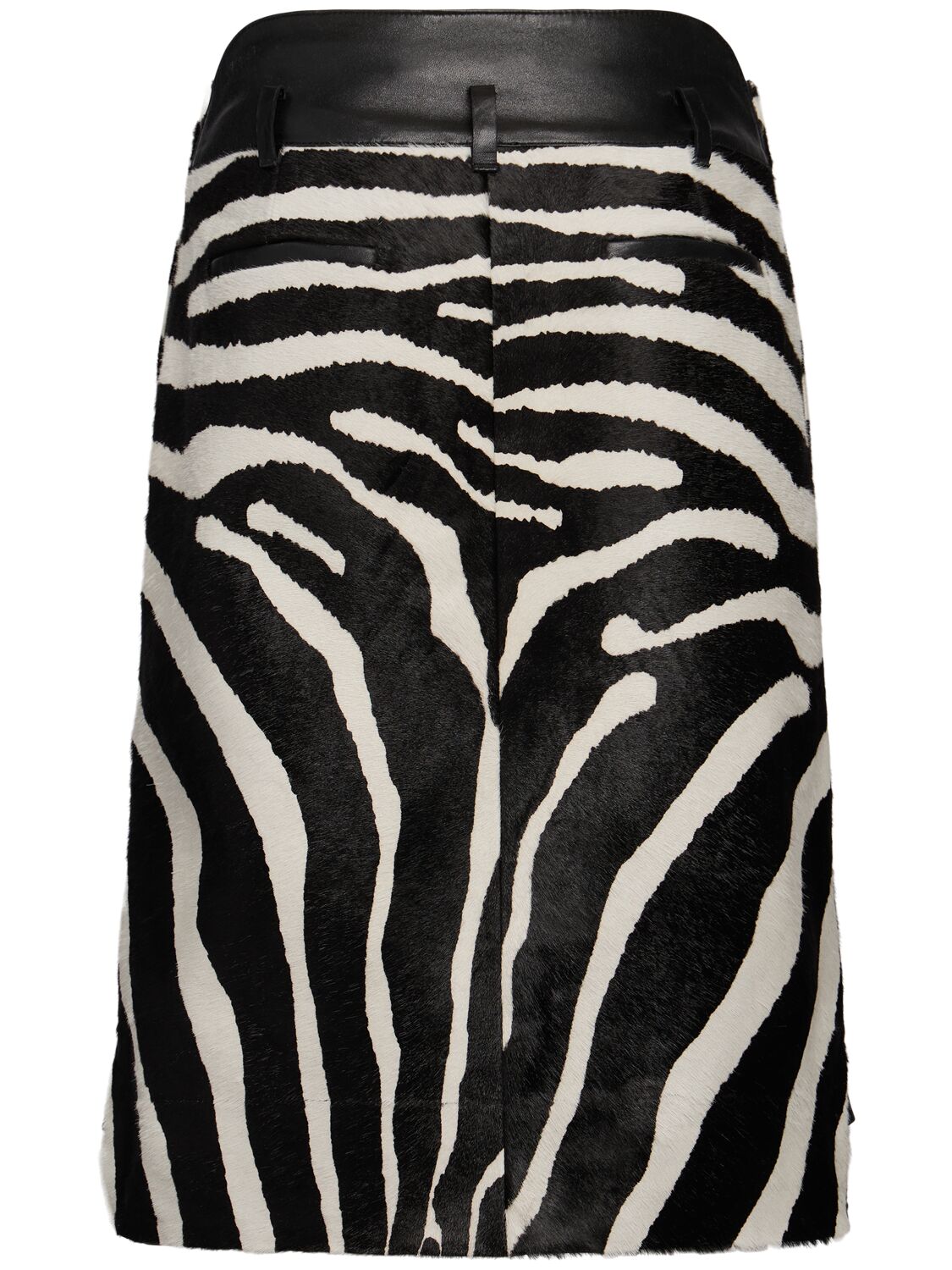 Shop Jacquemus La Jupe Tozzi Zebra Leather Midi Skirt In Black/white