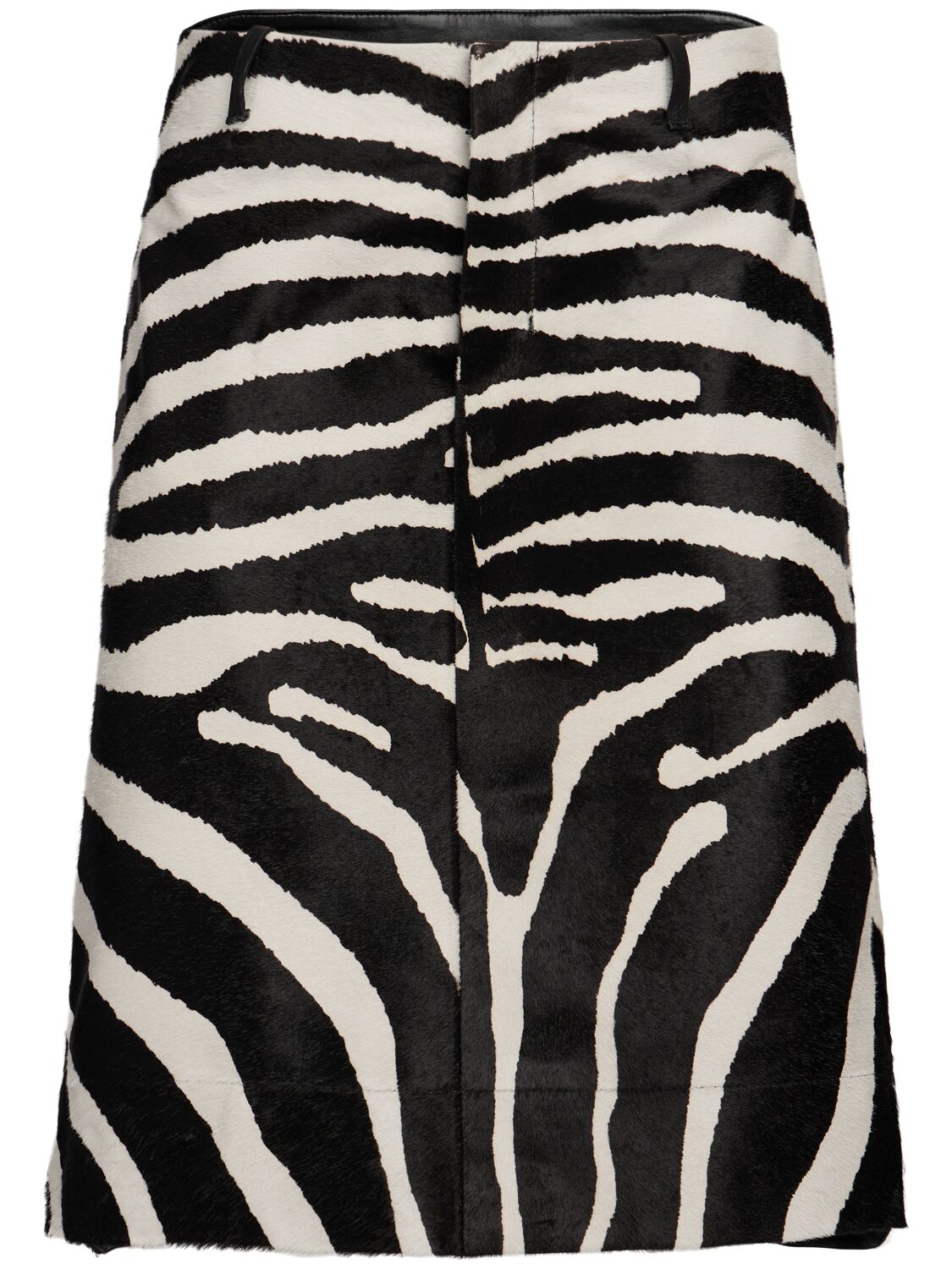 Jacquemus La Jupe Tozzi Zebra Leather Midi Skirt In Black/white