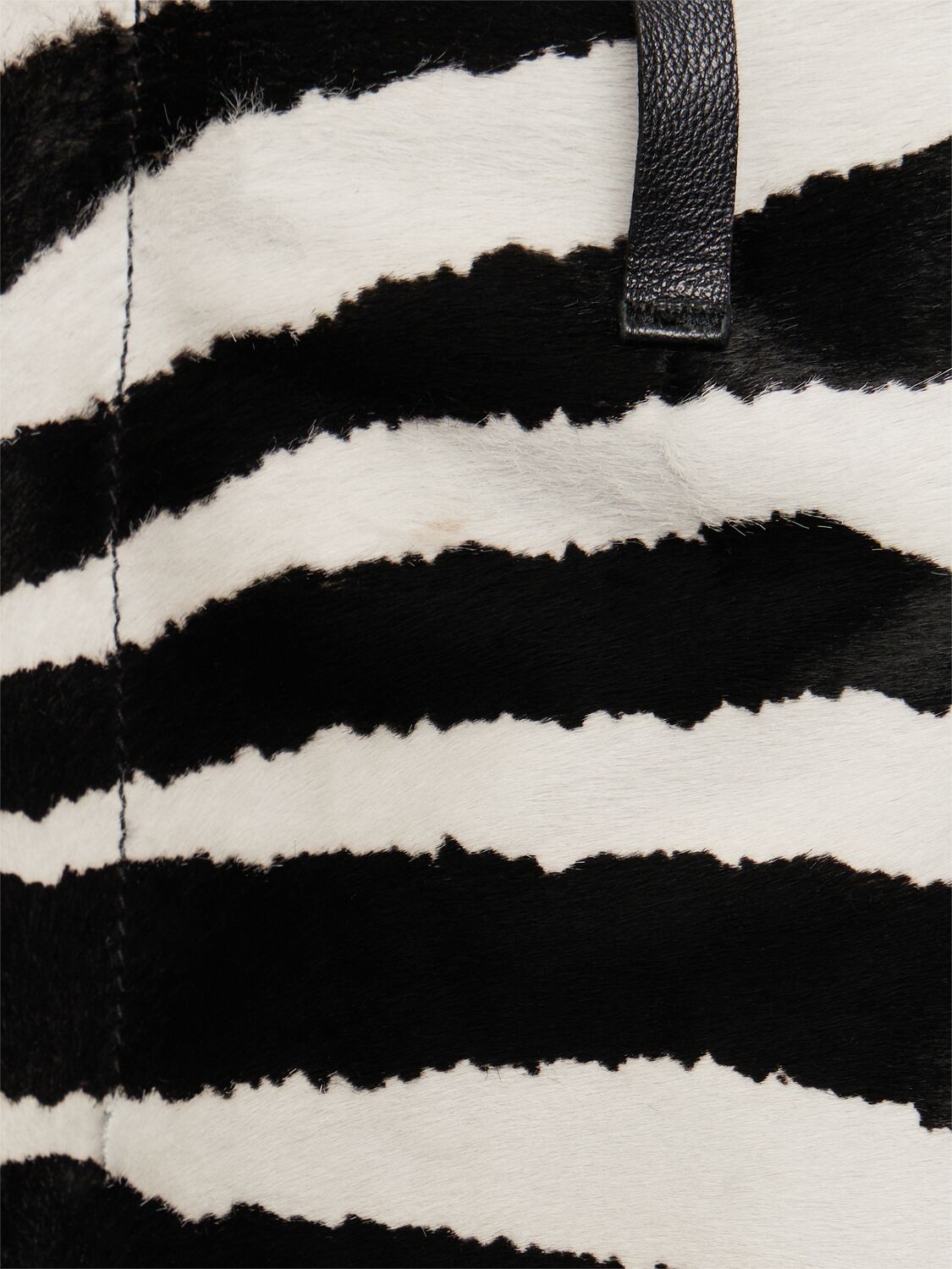 Shop Jacquemus La Jupe Tozzi Zebra Leather Midi Skirt In Black/white