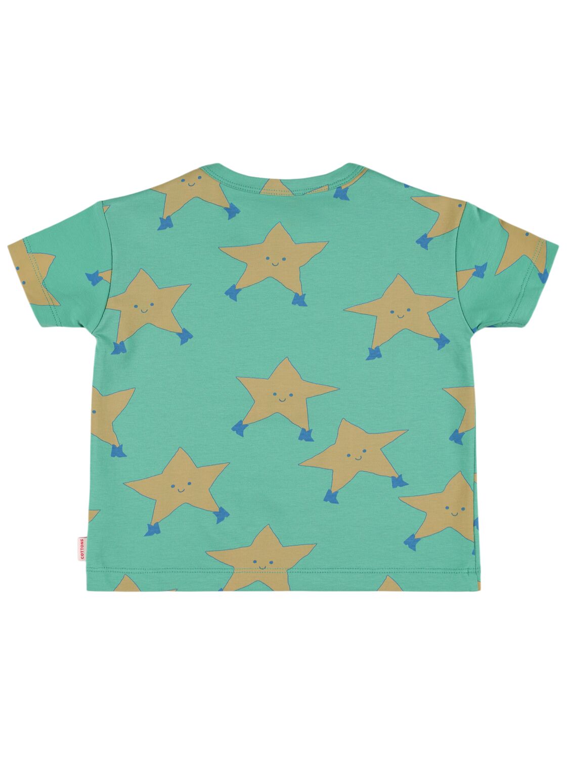 Shop Tiny Cottons Star Print Pima Cotton T-shirt In Green