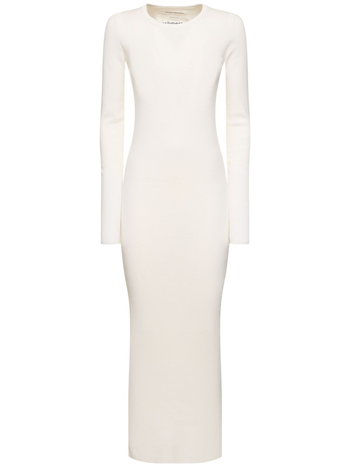 Extreme Cashmere Snake Cotton & Cashmere Long Dress In White