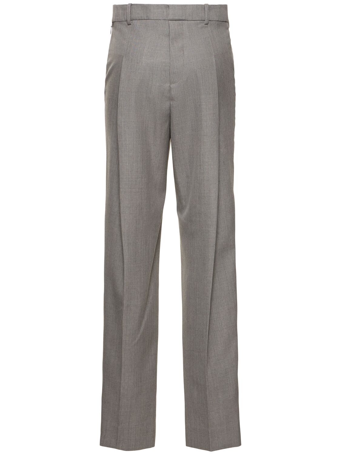 Shop Victoria Beckham Reverse Front Wool Pants In Grey