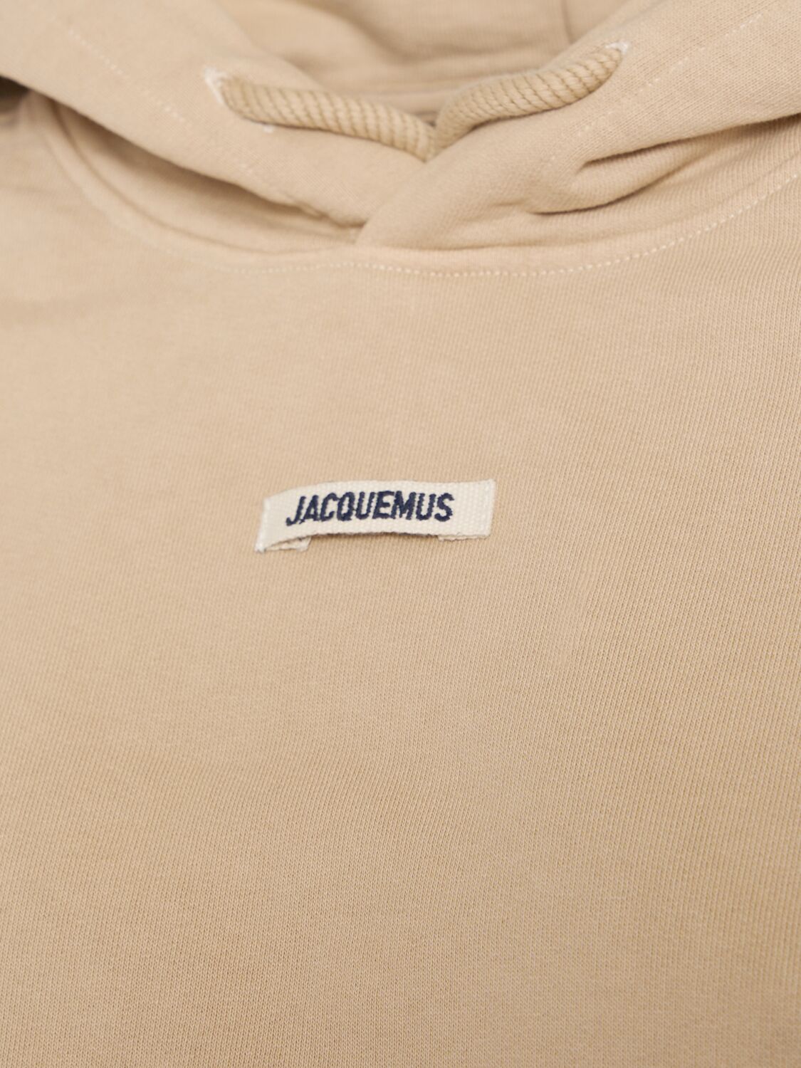 Shop Jacquemus Le Hoodie Gros Grain Cotton Hoodie In Beige