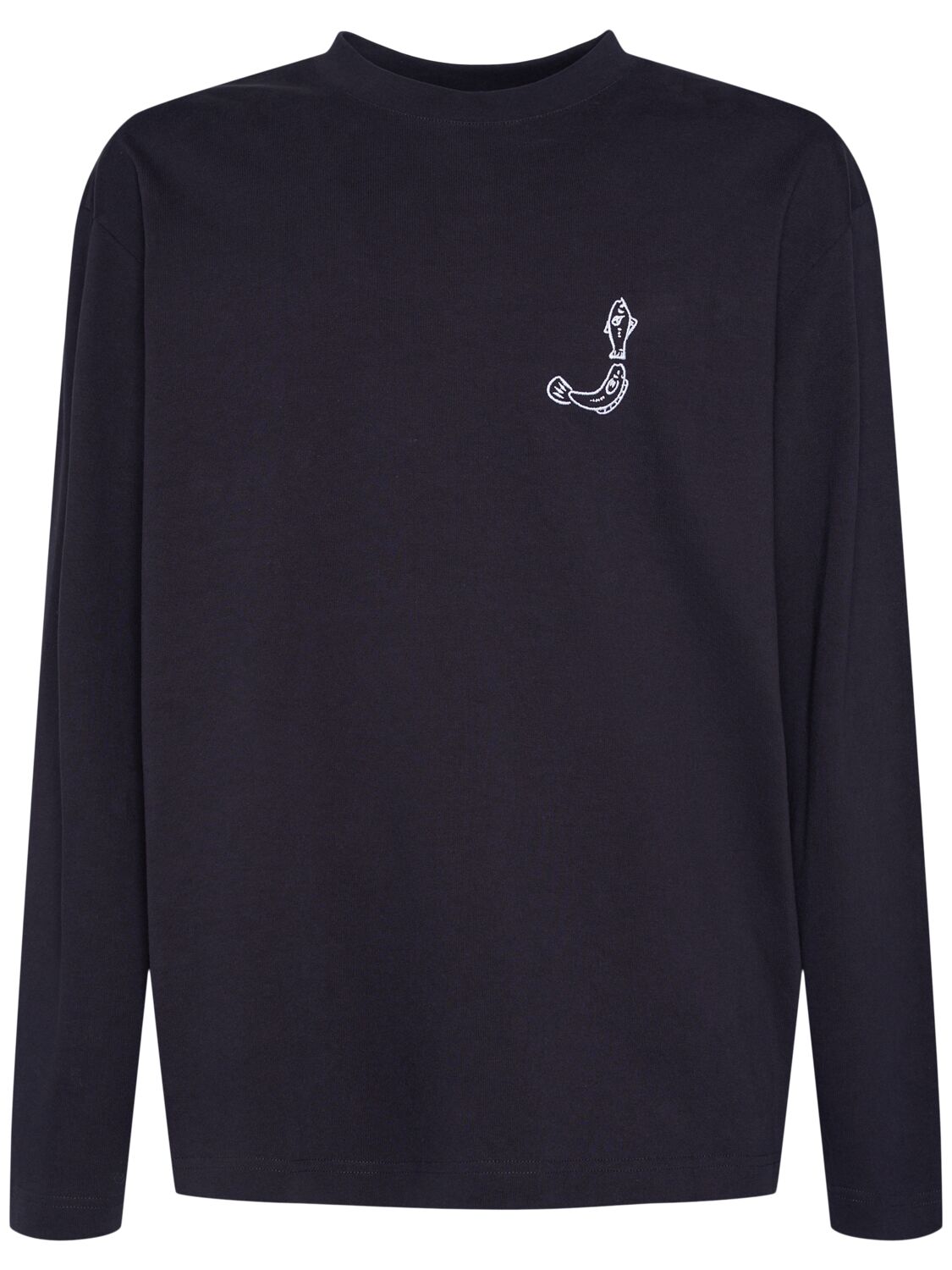 Shop Jacquemus Le T-shirt Merò Cotton Sweatshirt In Navy