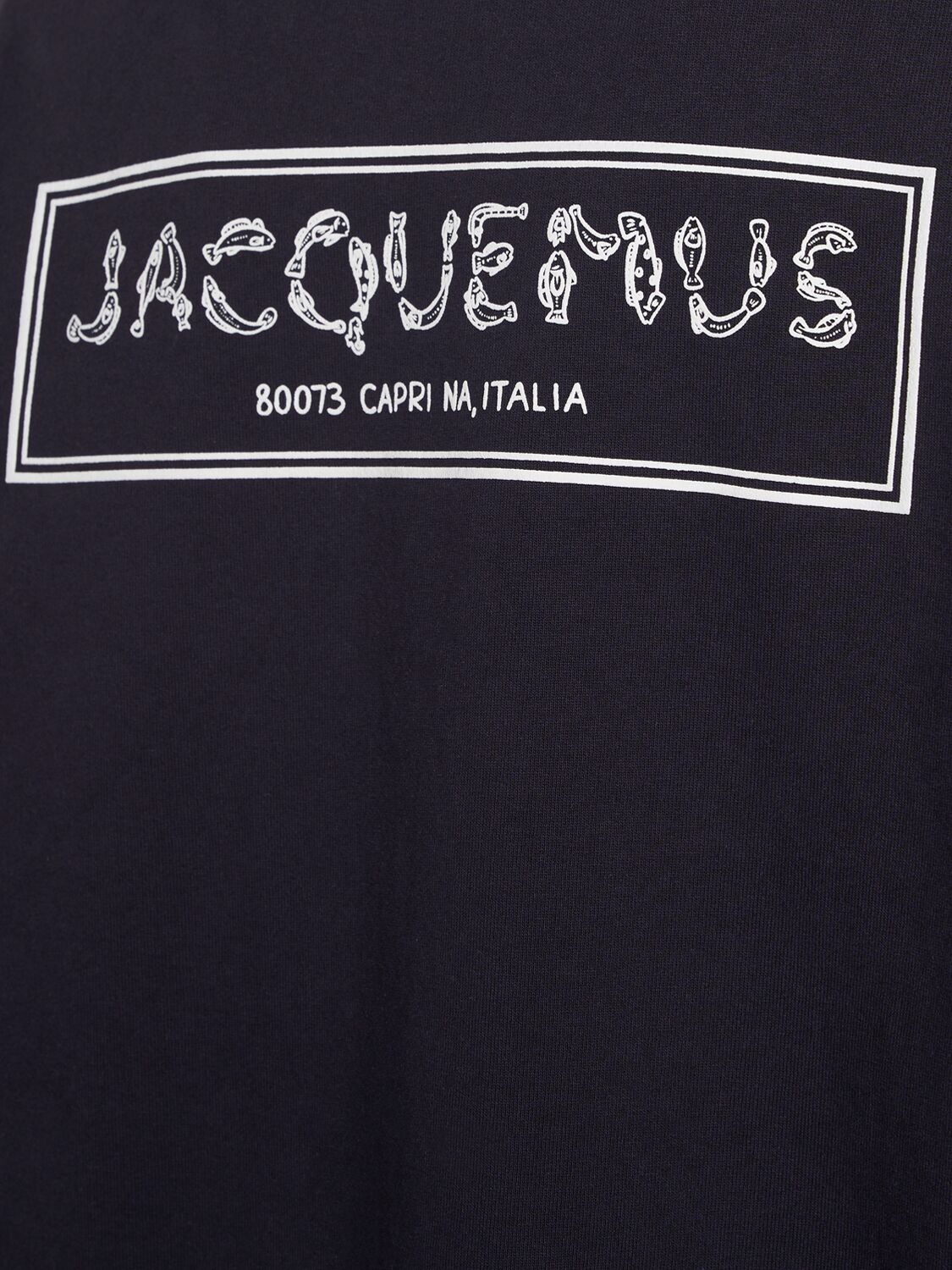 Shop Jacquemus Le T-shirt Merò Cotton Sweatshirt In Navy