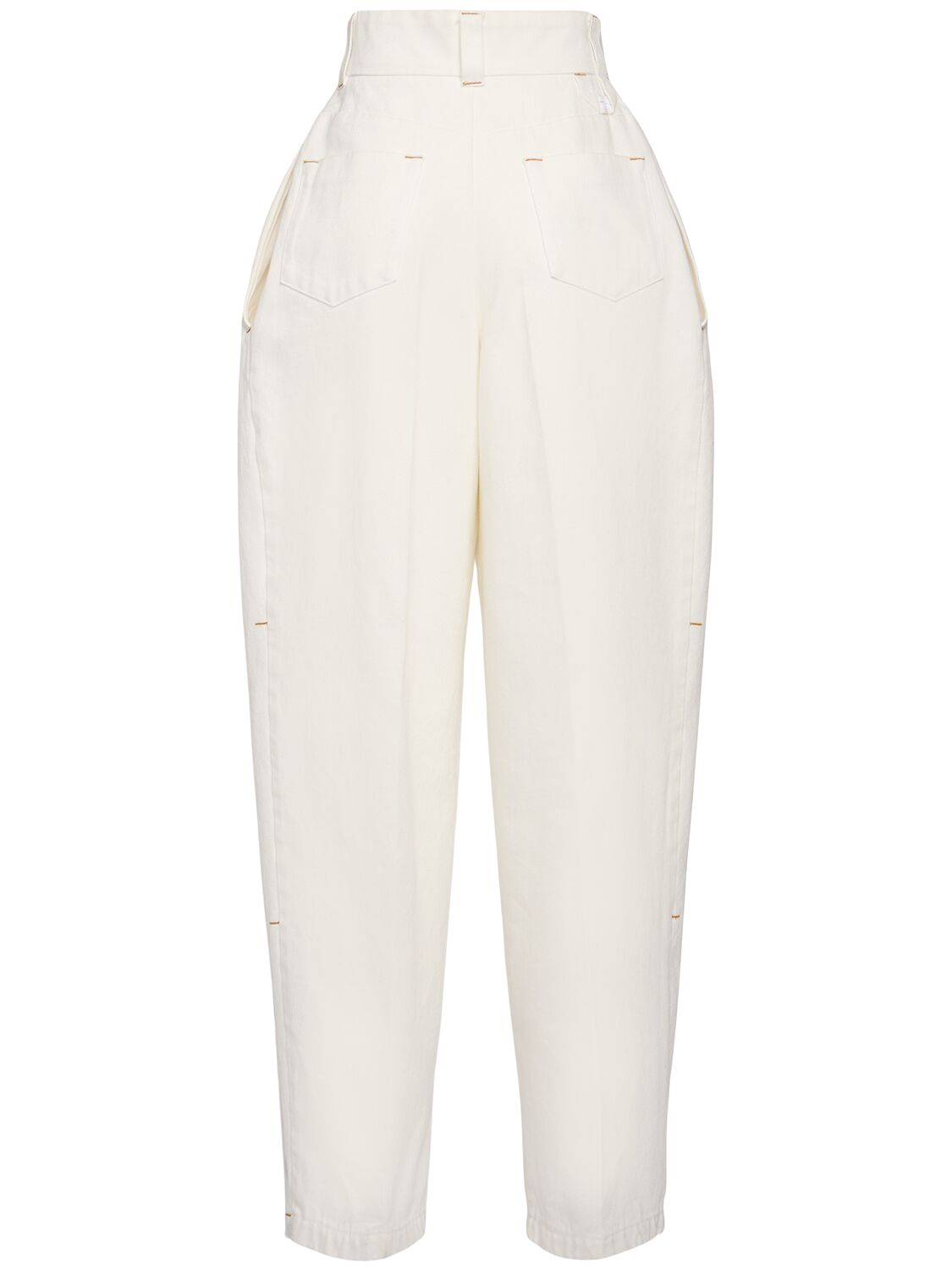 Shop Jacquemus Le De-nîmes Curzio High Rise Baggy Jeans In Off-white