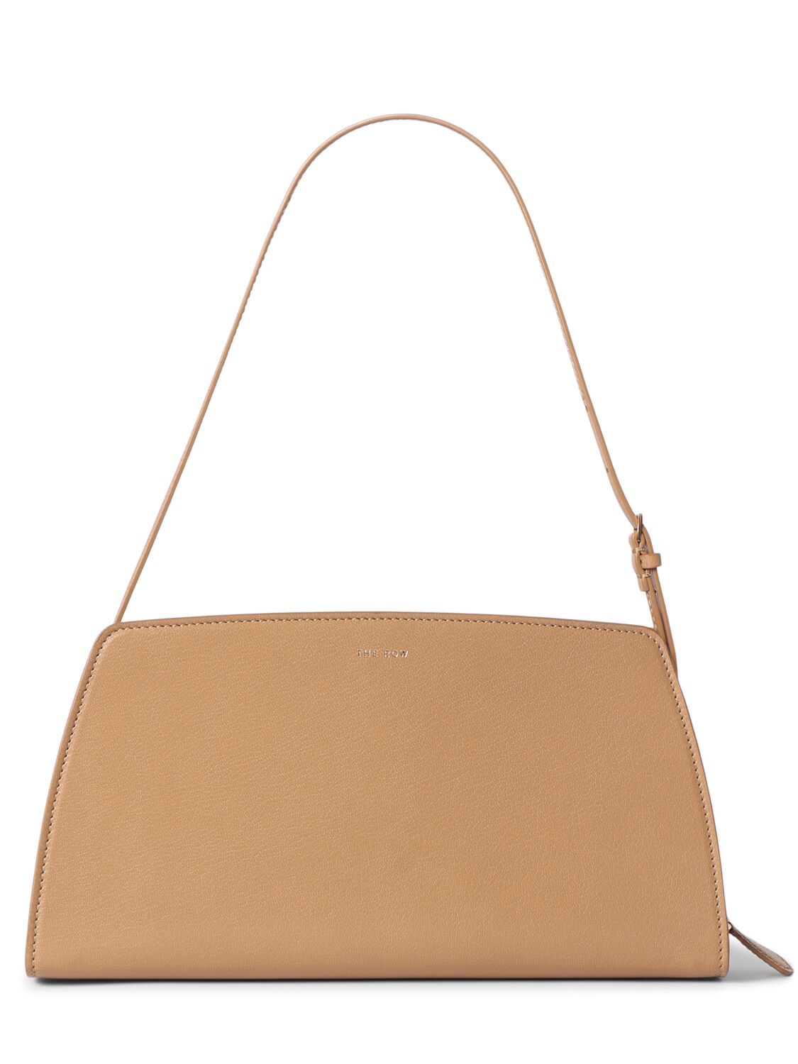 The Row Dalia Shiny Kid Leather Shoulder Bag In Warm Chestnut