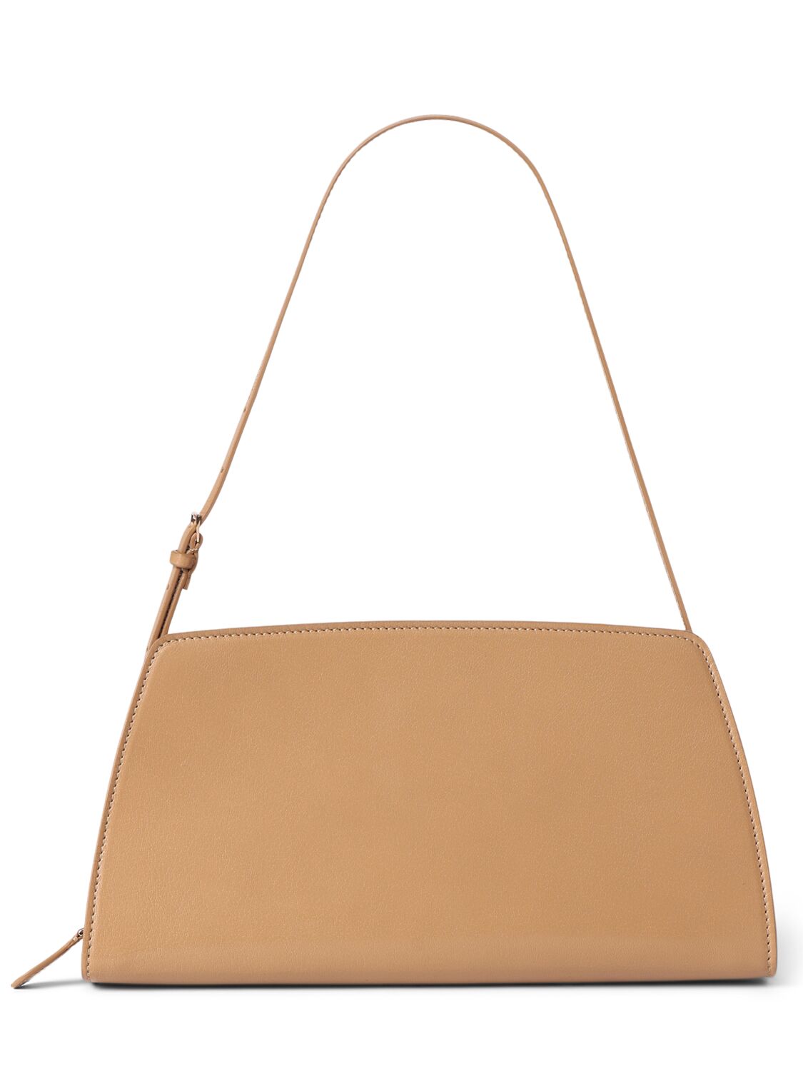 Shop The Row Dalia Shiny Kid Leather Shoulder Bag In Warm Chestnut