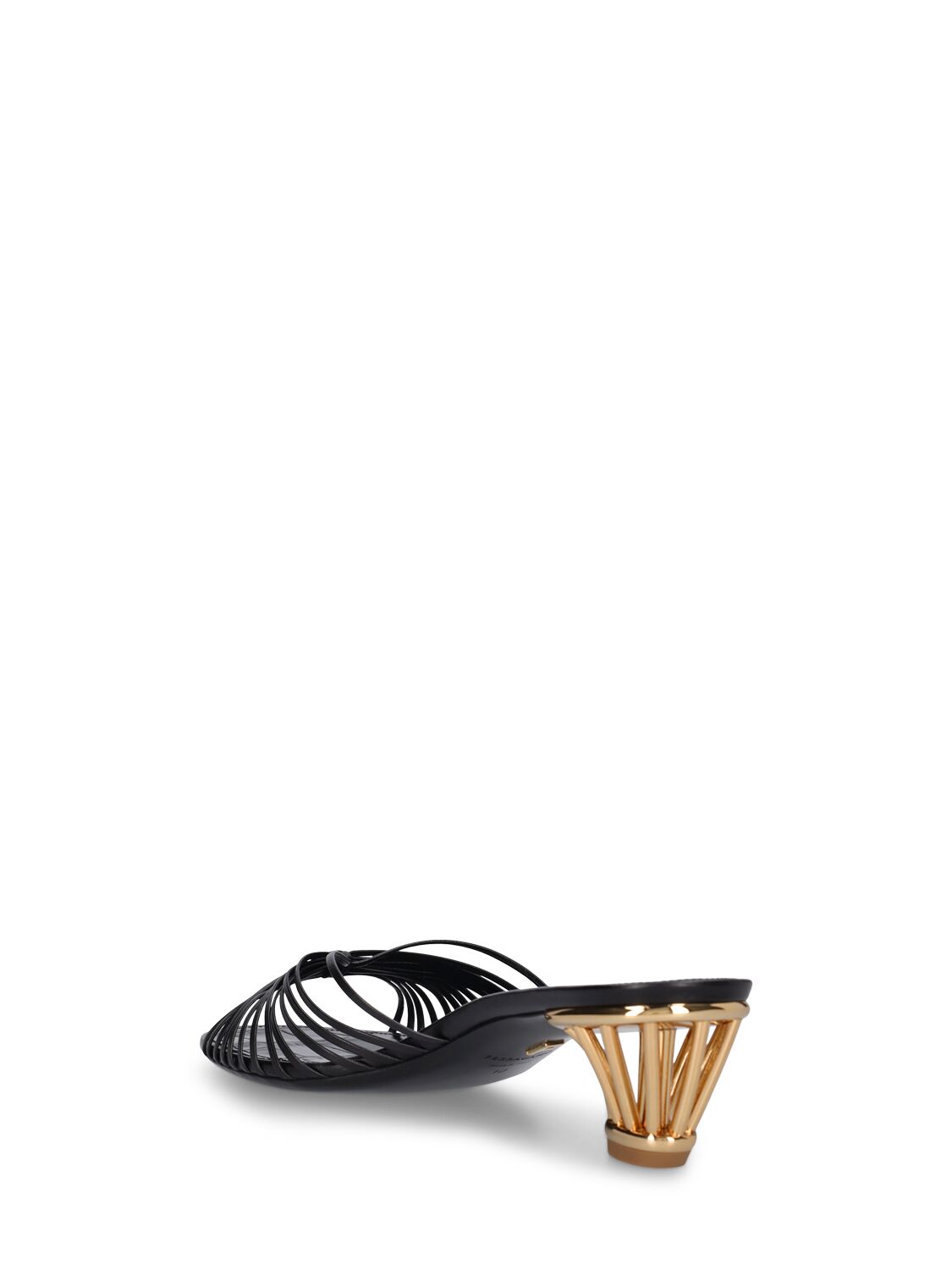 Shop Ferragamo 40mm Aryana Leather Mule Sandals In Black