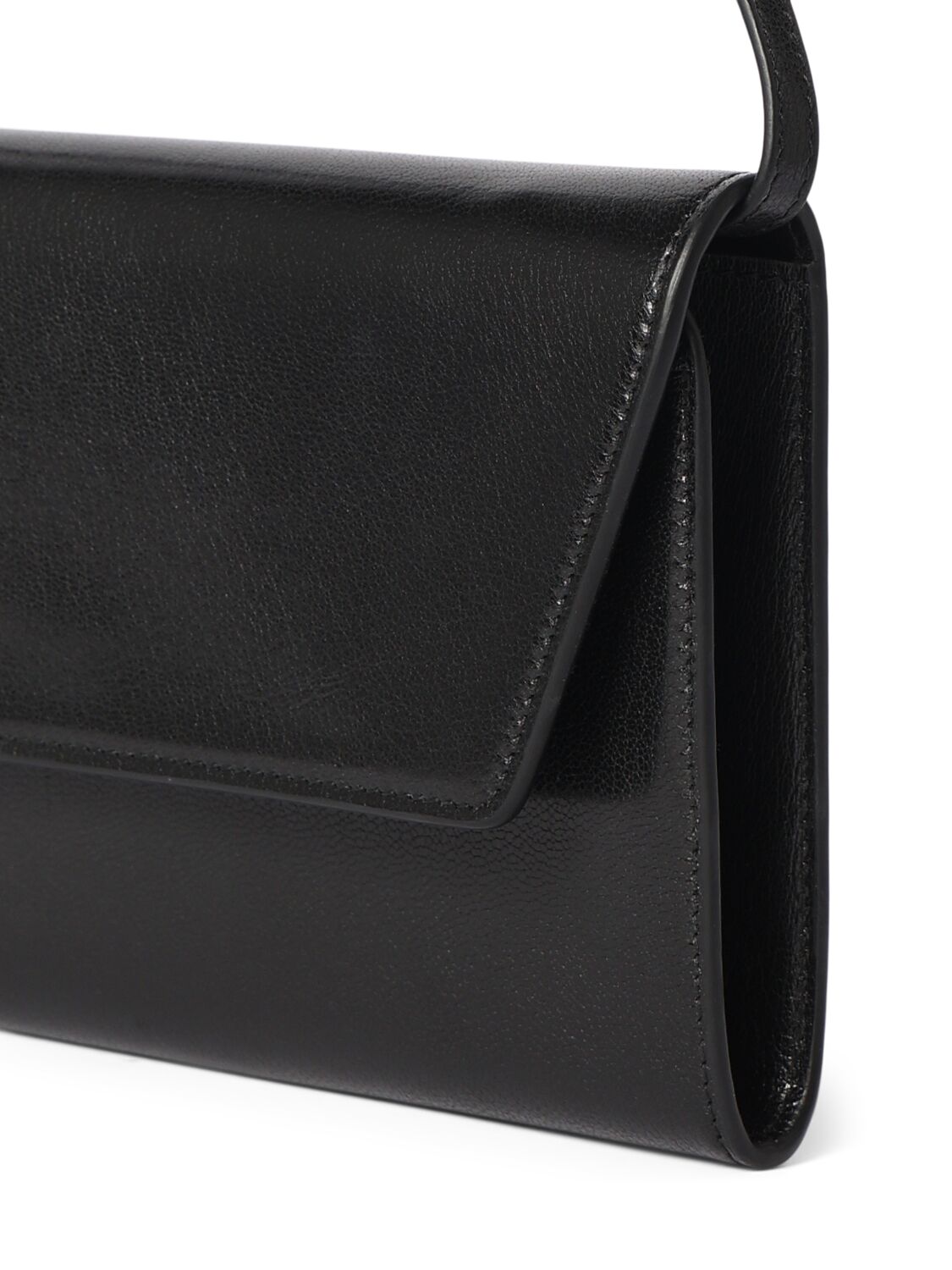 Shop The Row Evening Shiny Leather Clutch In Black