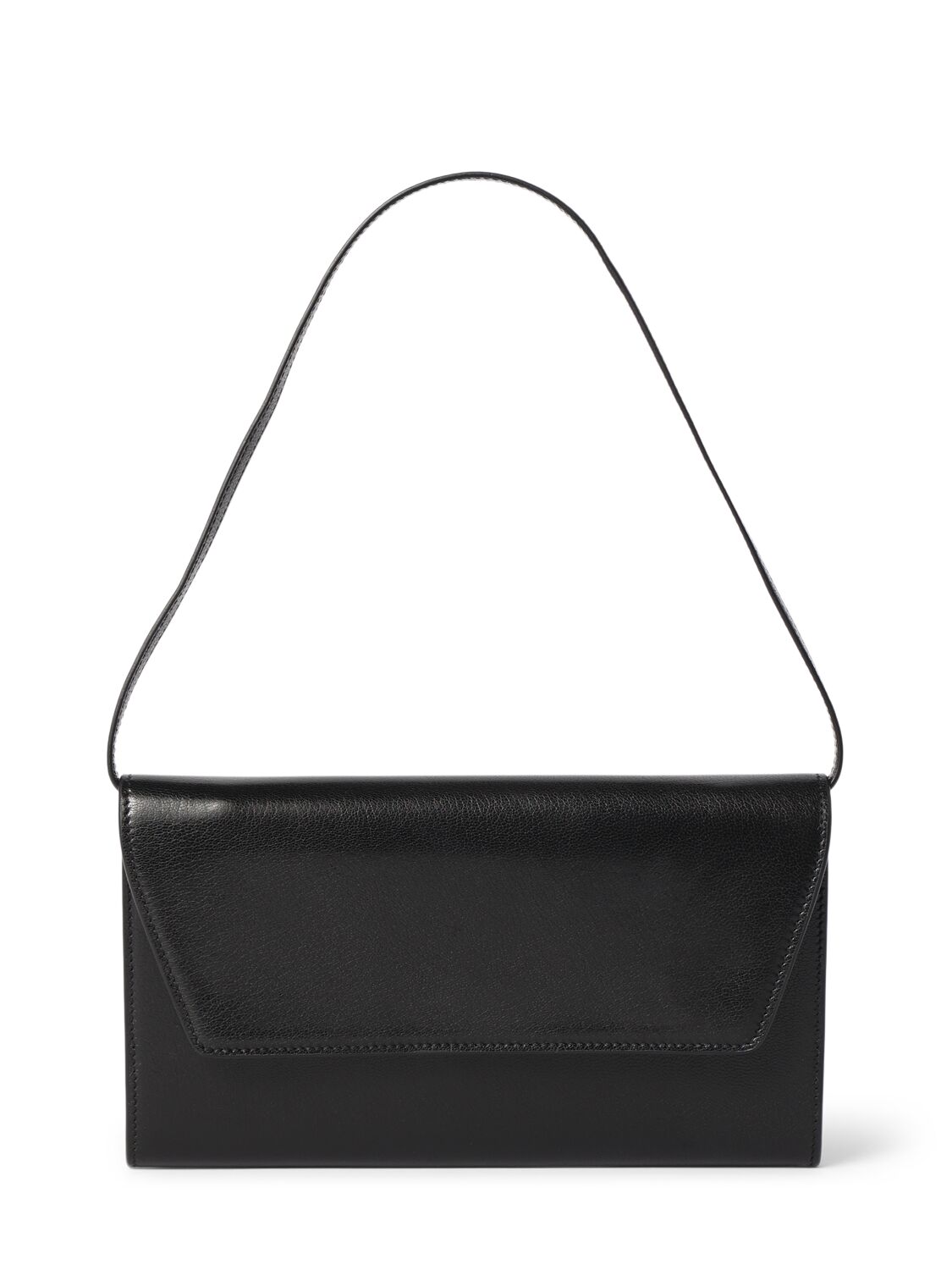 Shop The Row Evening Shiny Leather Clutch In Black