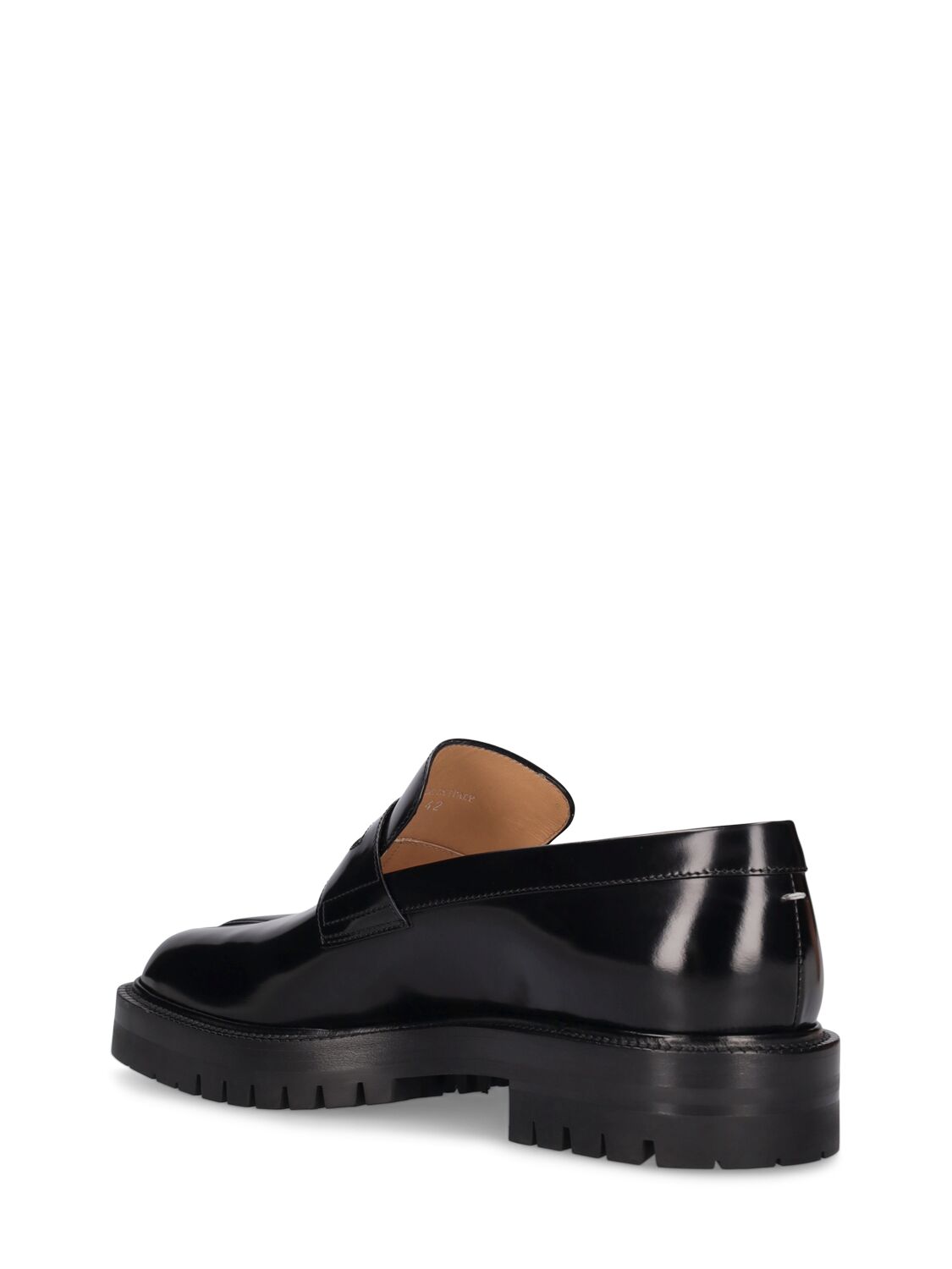 Shop Maison Margiela Tabi Leather Loafers In Black