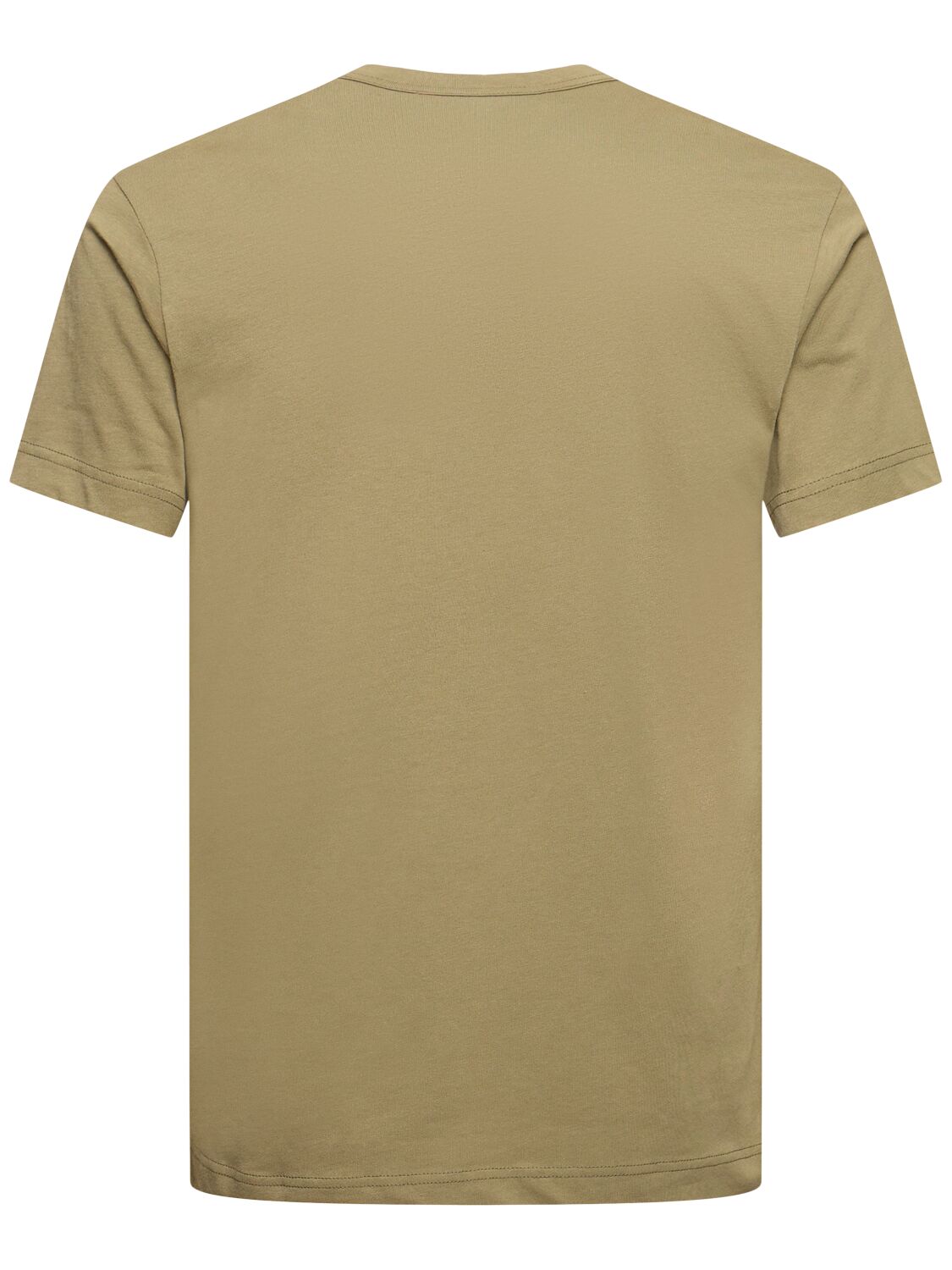 Shop Comme Des Garçons Shirt Logo Printed Cotton T-shirt In Khaki