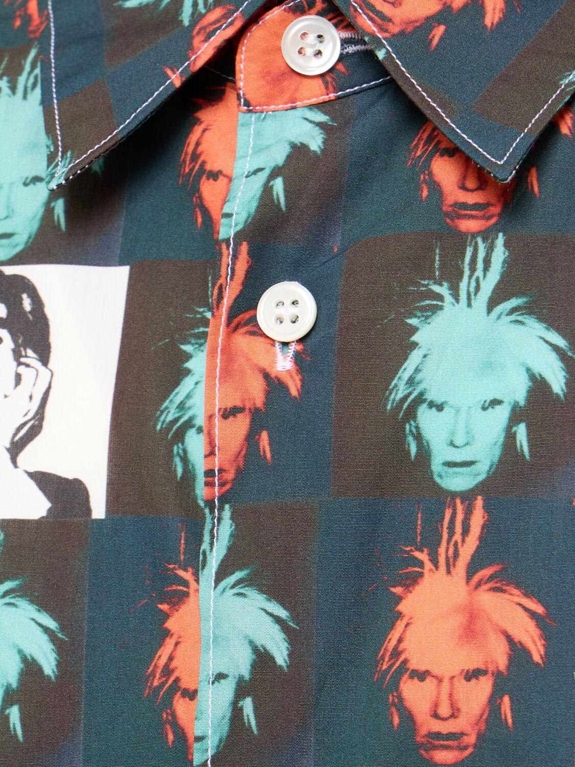 Shop Comme Des Garçons Shirt Andy Warhol Printed Cotton Poplin Shirt In Multicolor