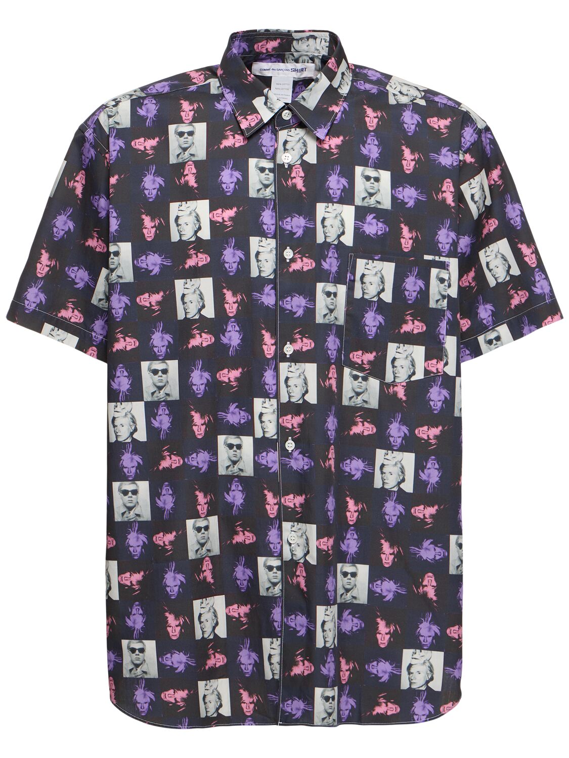 Shop Comme Des Garçons Shirt Andy Warhol Printed Cotton Poplin Shirt In Multicolor